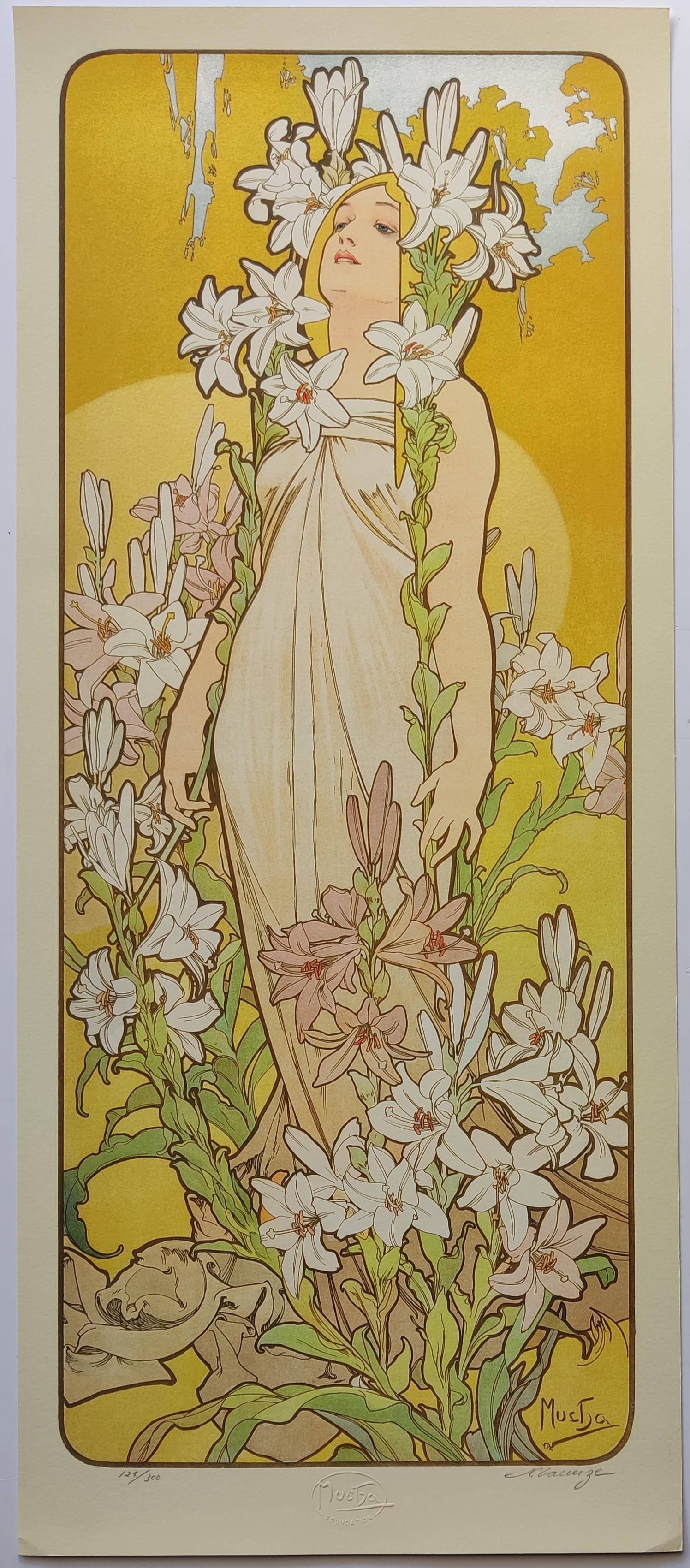 (after) Alphonse Mucha -- I fiori, Set di 4 in vendita 4