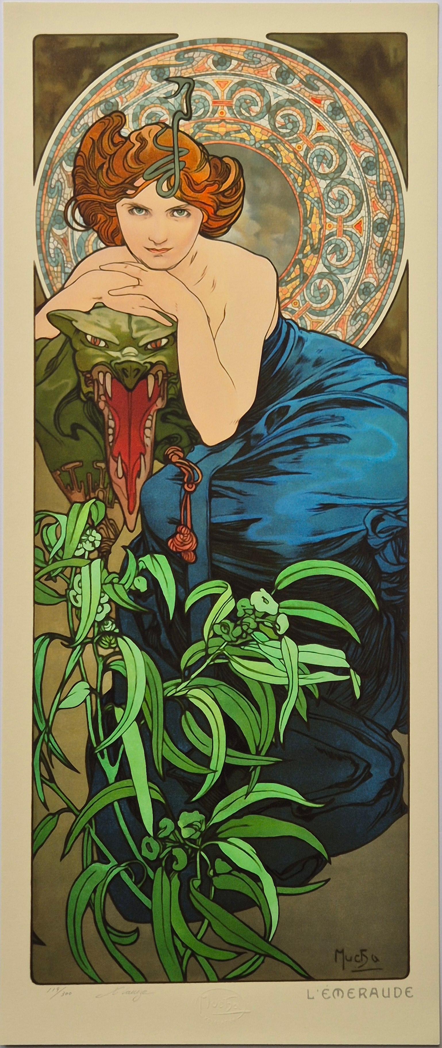 (after) Alphonse Mucha -- Le pietre preziose, Set di 4 in vendita 1