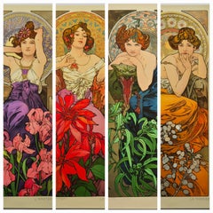 (after) Alphonse Mucha -- The Precious Stones, Set of 4