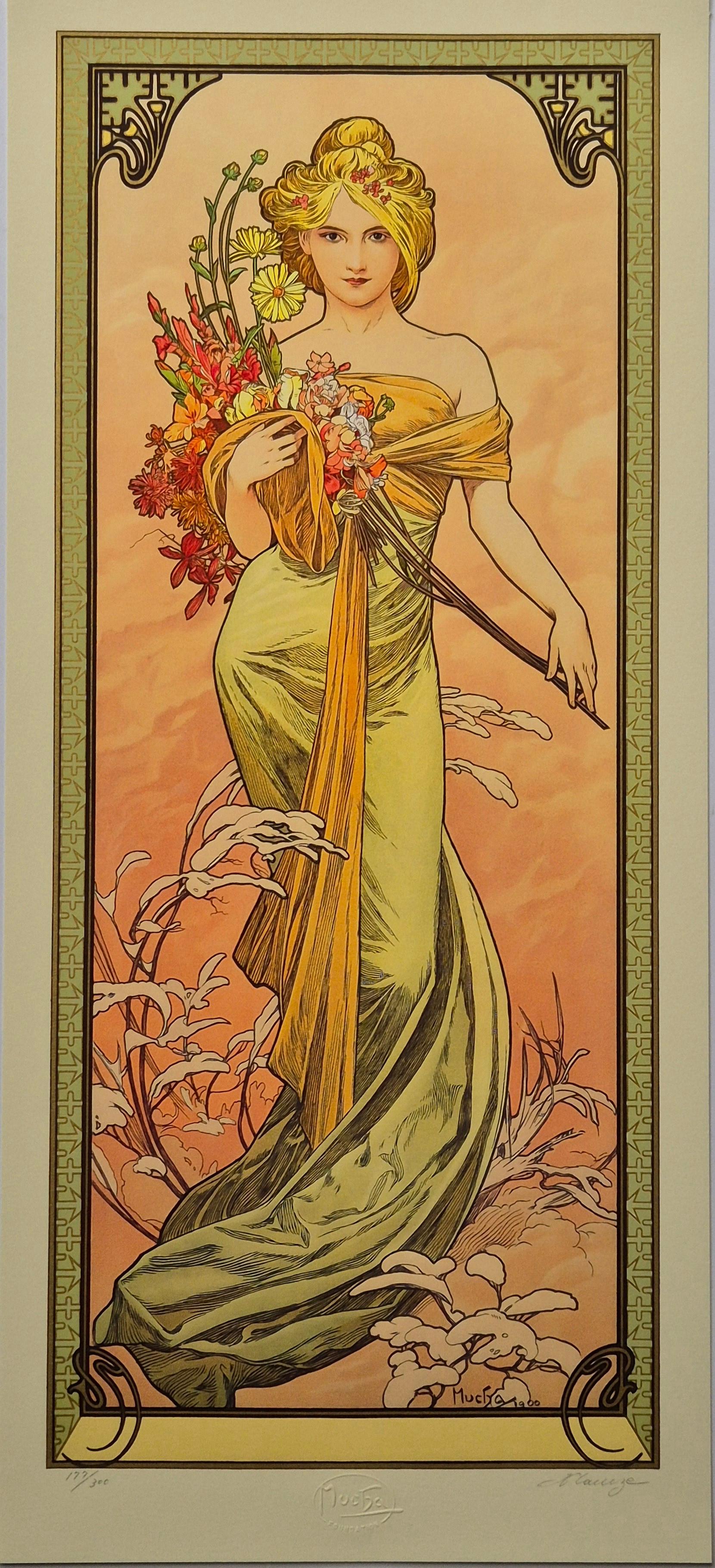 (after) Alphonse Mucha -- The Seasons, Set of 4 For Sale 1