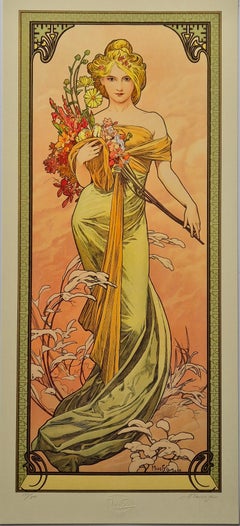 (after) Alphonse Mucha -- Las Estaciones, Lote de 4