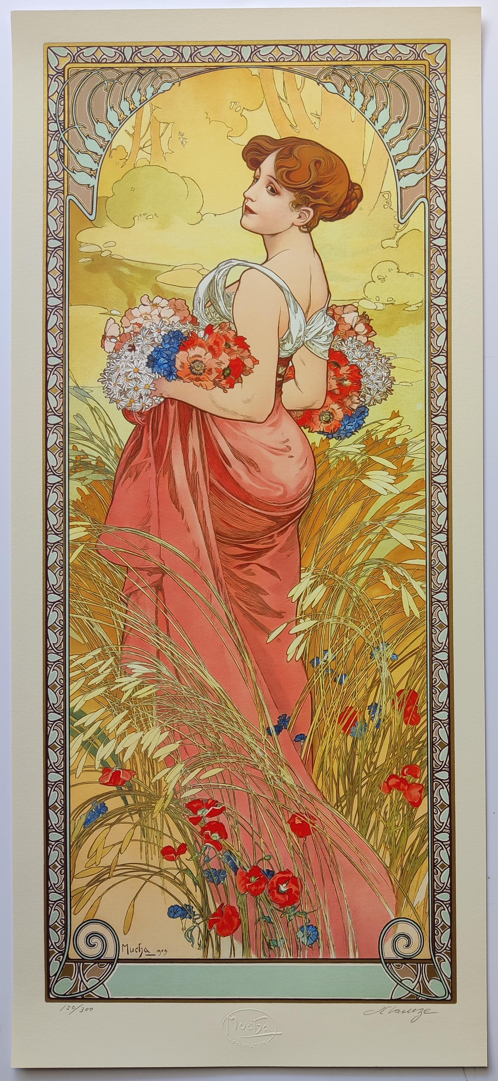 (after) Alphonse Mucha -- Le stagioni, set di 4 1