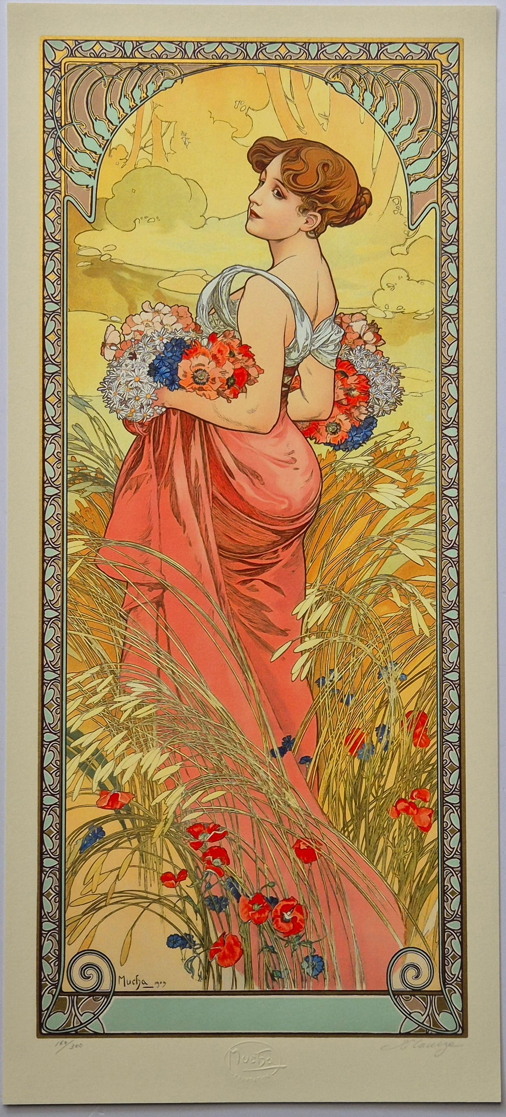 (after) Alphonse Mucha -- The Seasons, Set of 4 For Sale 2