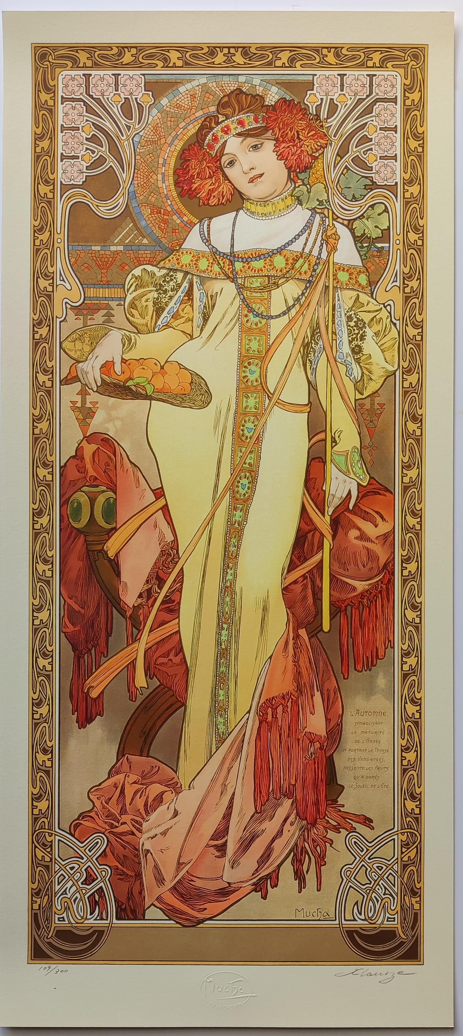 (after) Alphonse Mucha -- Le stagioni, set di 4 2