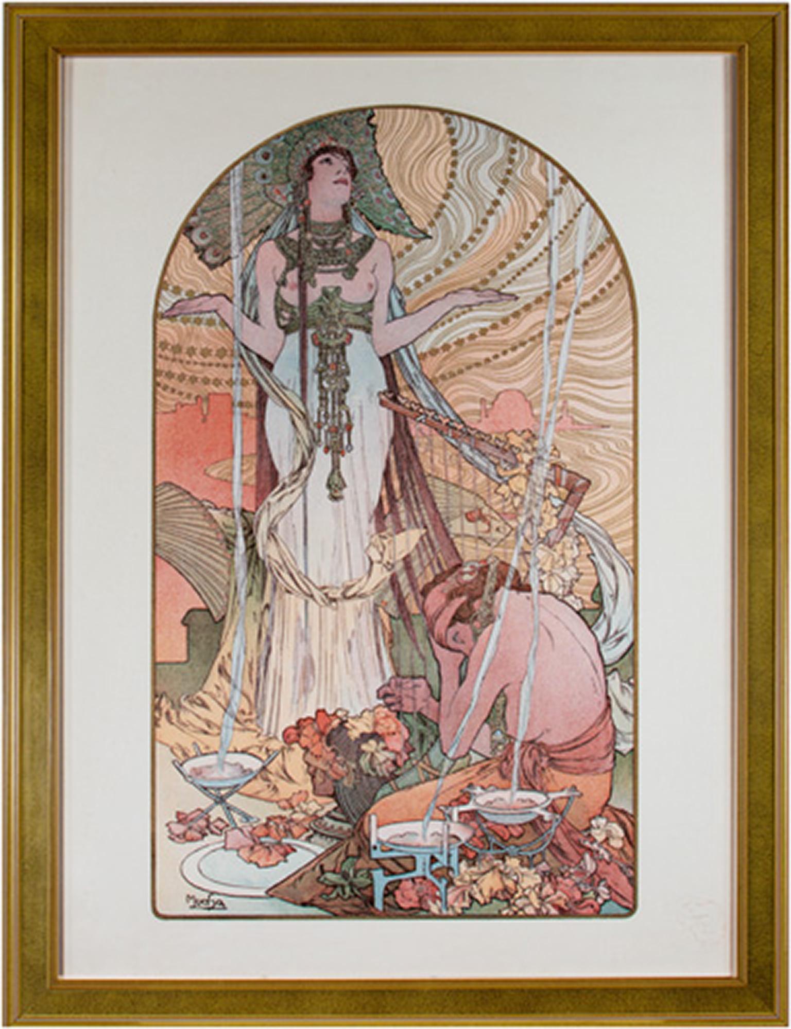 Incantation - L'Estampe Moderne, Giclee Print after 1897 Lithograph by Mucha - Beige Figurative Print by (after) Alphonse Mucha