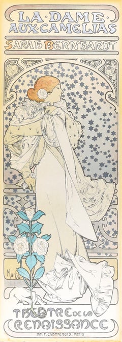 La Dame aux Camélias - Vintage Offset Print After A. Mucha