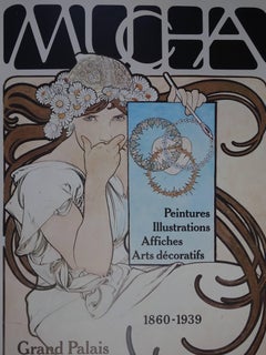 MUCHA, Art Deco - Vintage Exhibition Poster - Grand Palais, Paris 1980
