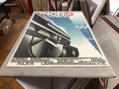 Nord Express Vintage Lithograph, Art Deco Style, Unframed Print