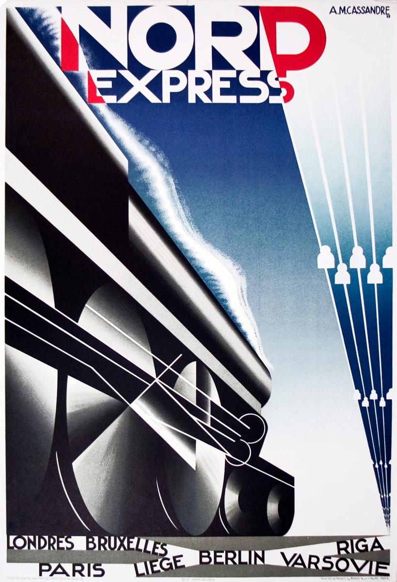 A.M. Cassandre-Nord Express-Vintage Lithograph - Print by After A.M.Cassandre