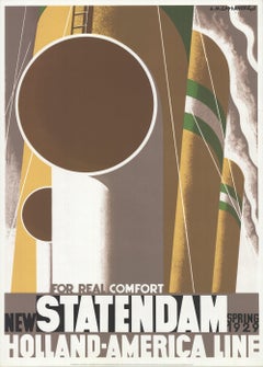 AM Cassandre Statendam Litografia Vintage
