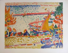 Fauvist View of the Harbour of Collioure in Provence - Lithograph, 1972