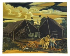 "Les deux hangars" lithograph