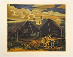"Les deux hangars" lithograph