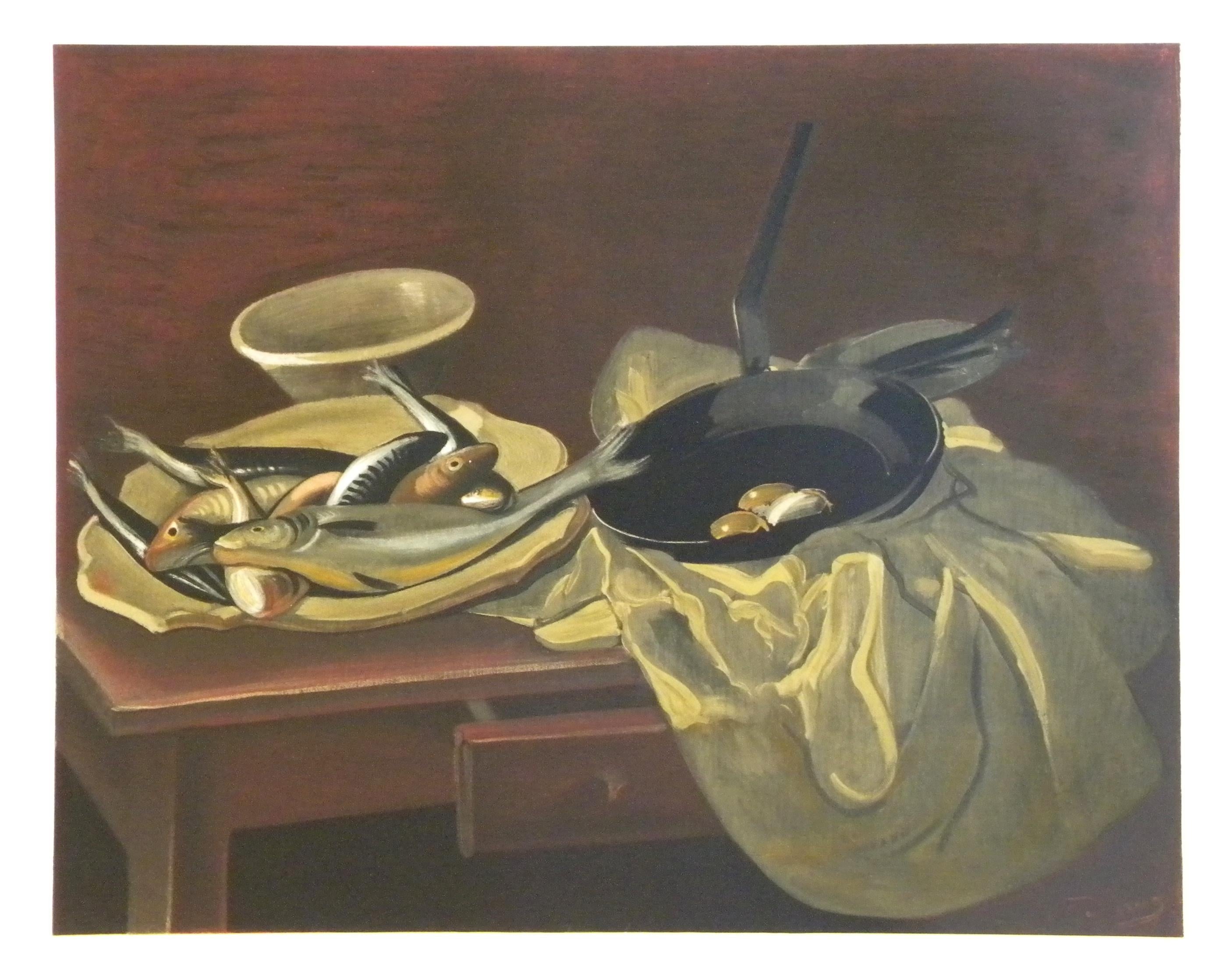 "Nature morte aux Poissons" litografia - Print di (after) André Derain