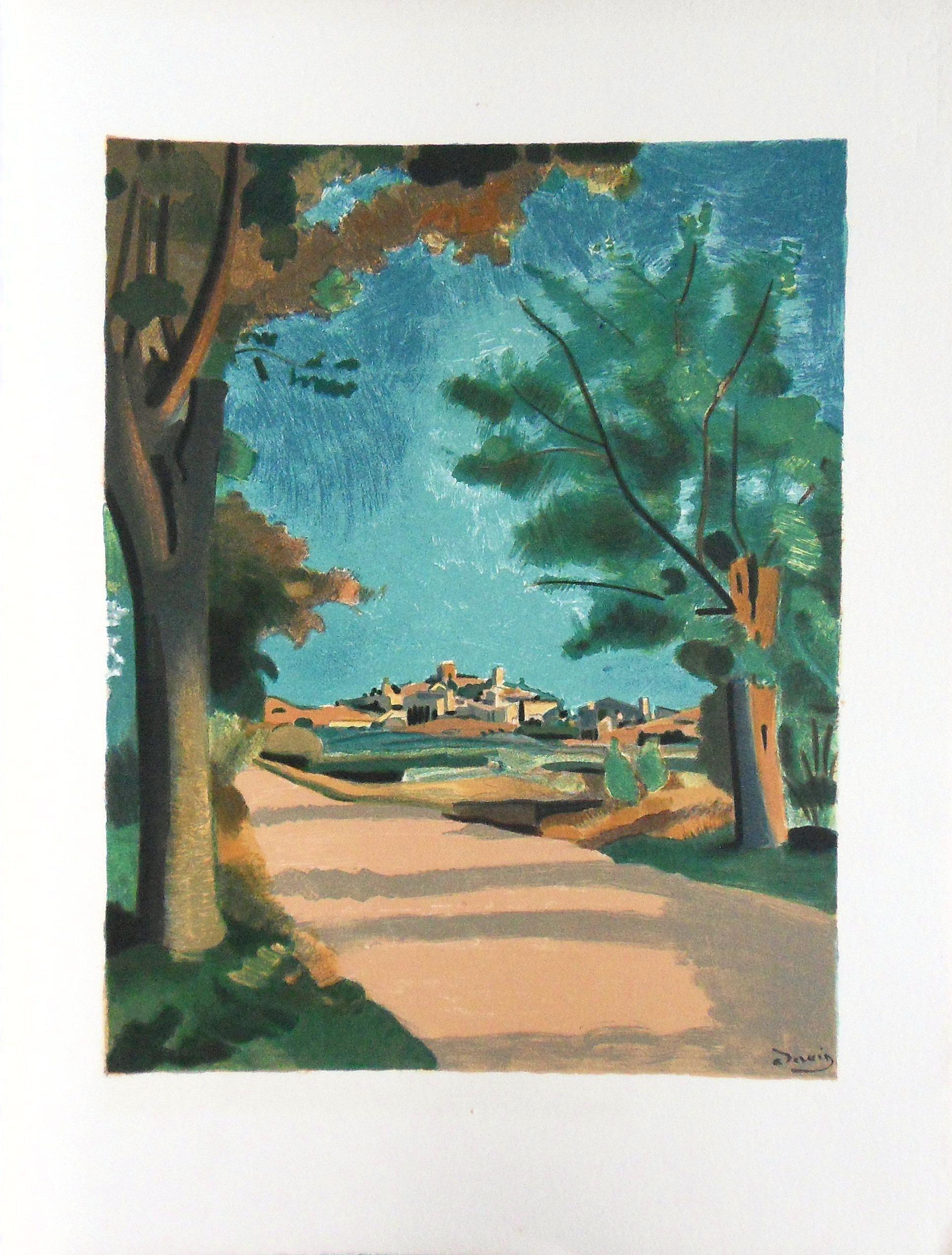 (after) André Derain Figurative Print - Near Saint Paul de Vence - Stone lithograph - 1965