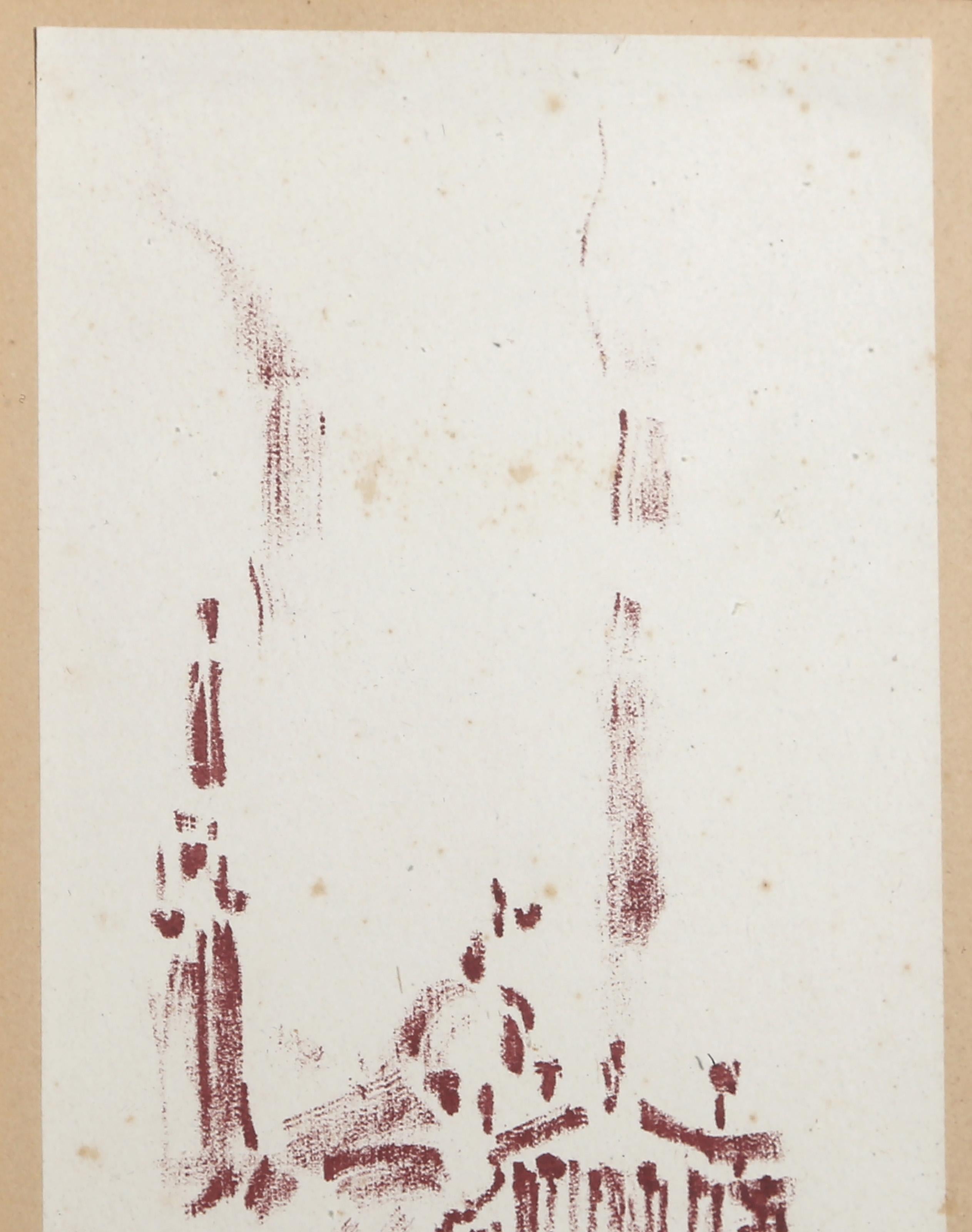 Cathedral, Modern Lithograph by Andre Masson - Print by André Masson