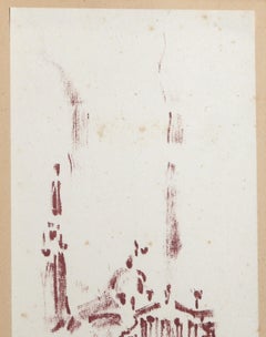 Kathedrale, Moderne Lithographie von Andre Masson