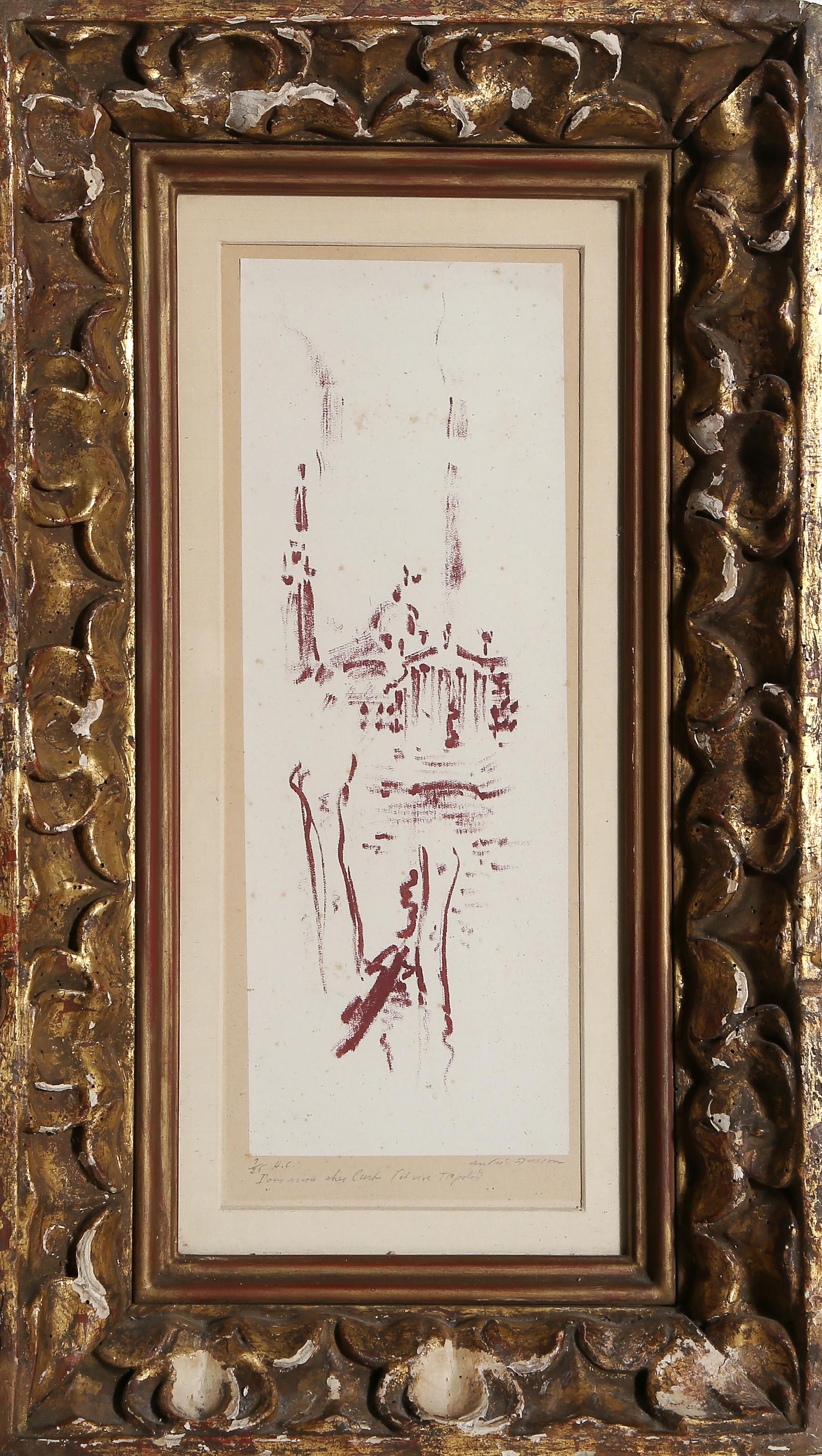 André Masson Landscape Print - Cathedral, Modern Lithograph by Andre Masson