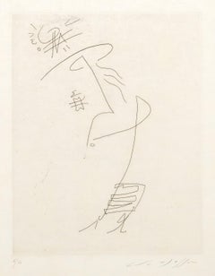 Dame au Jules, Surrealist Etching by Andre Masson