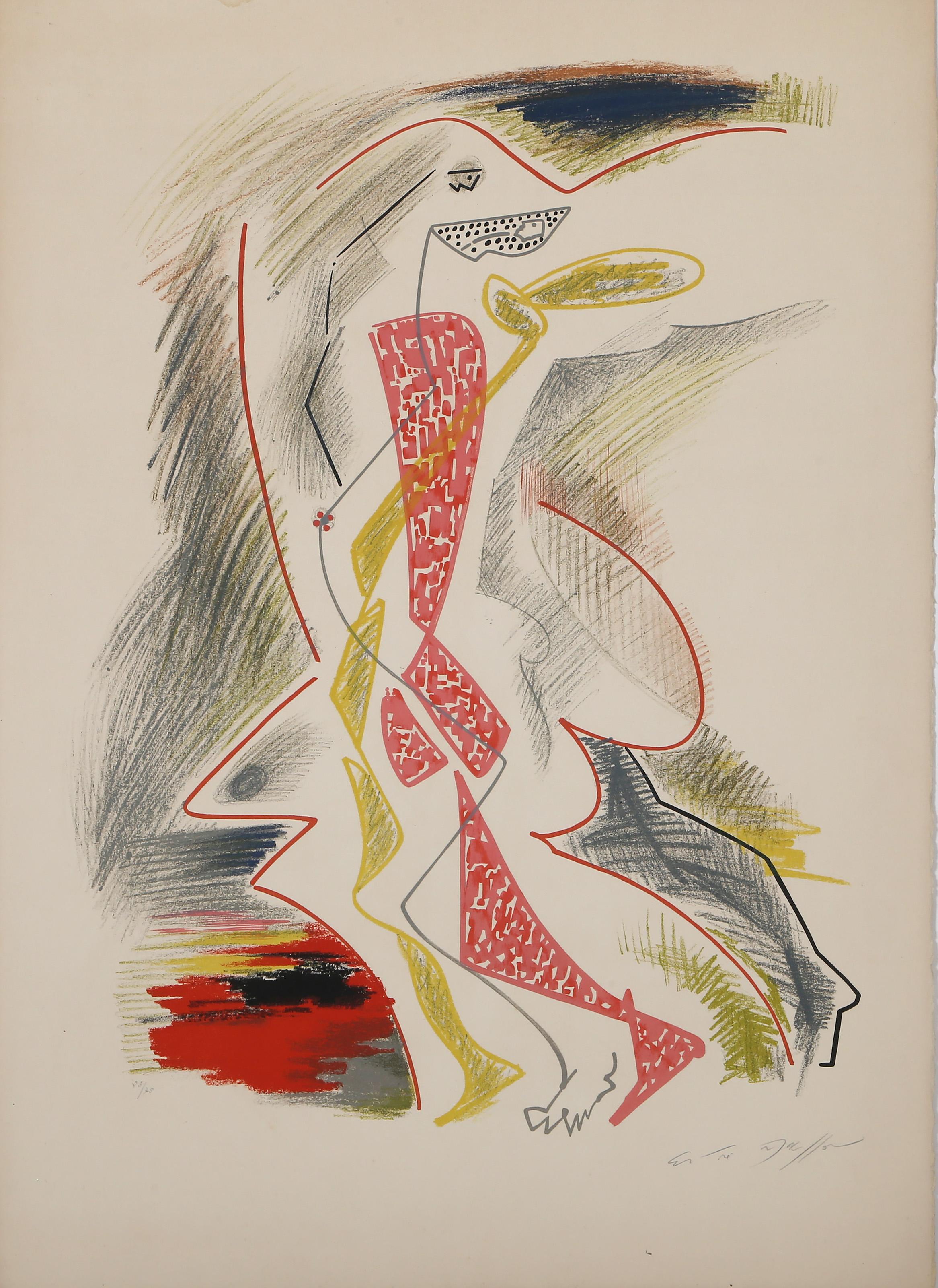 Tanz, Surrealistische Lithographie von Andre Masson – Print von André Masson