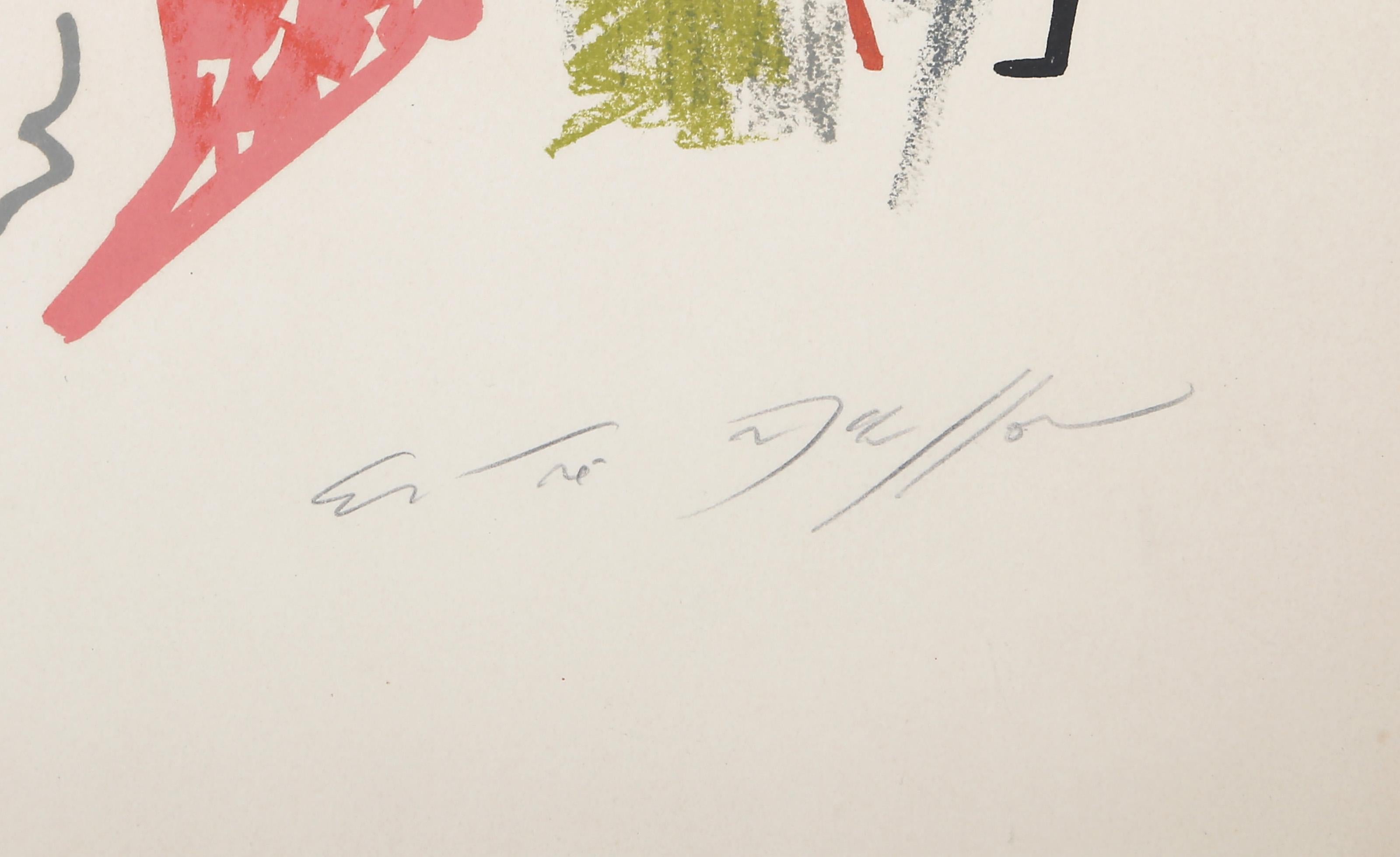 Tanz, Surrealistische Lithographie von Andre Masson (Beige), Abstract Print, von André Masson