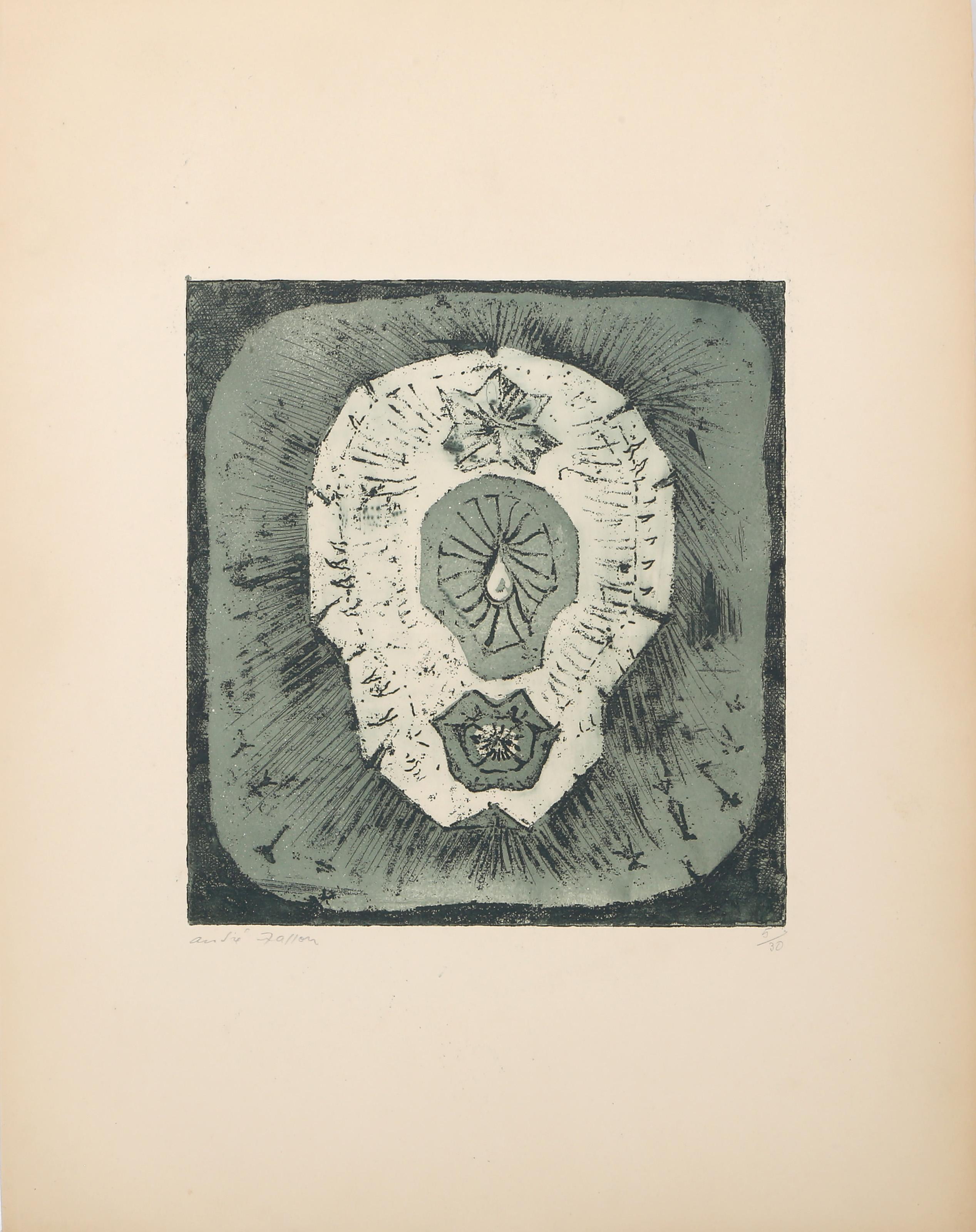 Emblema, acquaforte e acquatinta surrealista di Andre Masson - Print di André Masson