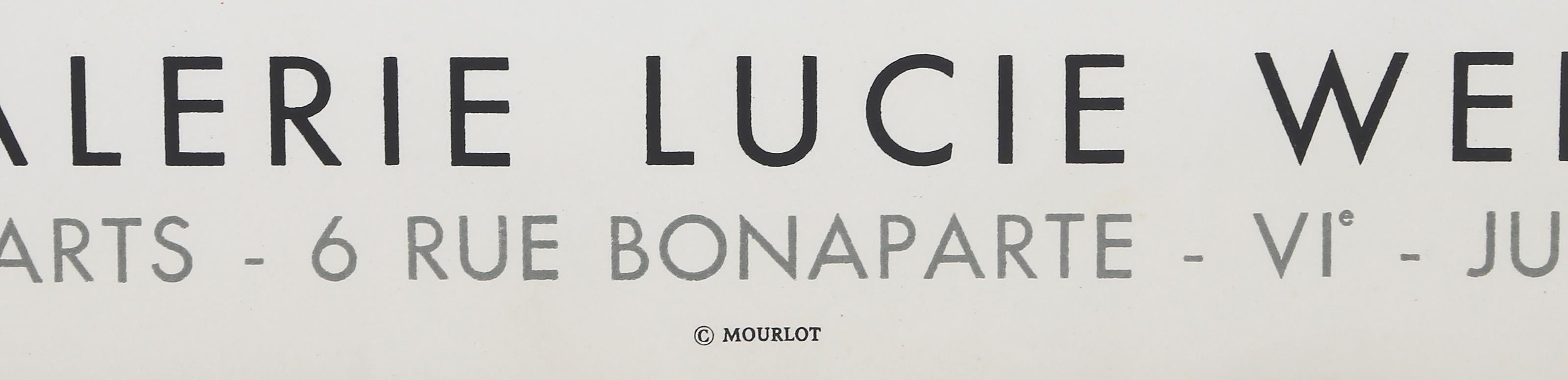 Ausstellung in der Galerie Lucie Weill, Surrealistische Lithografie-Plakate von Andre Masson (Grau), Abstract Print, von André Masson