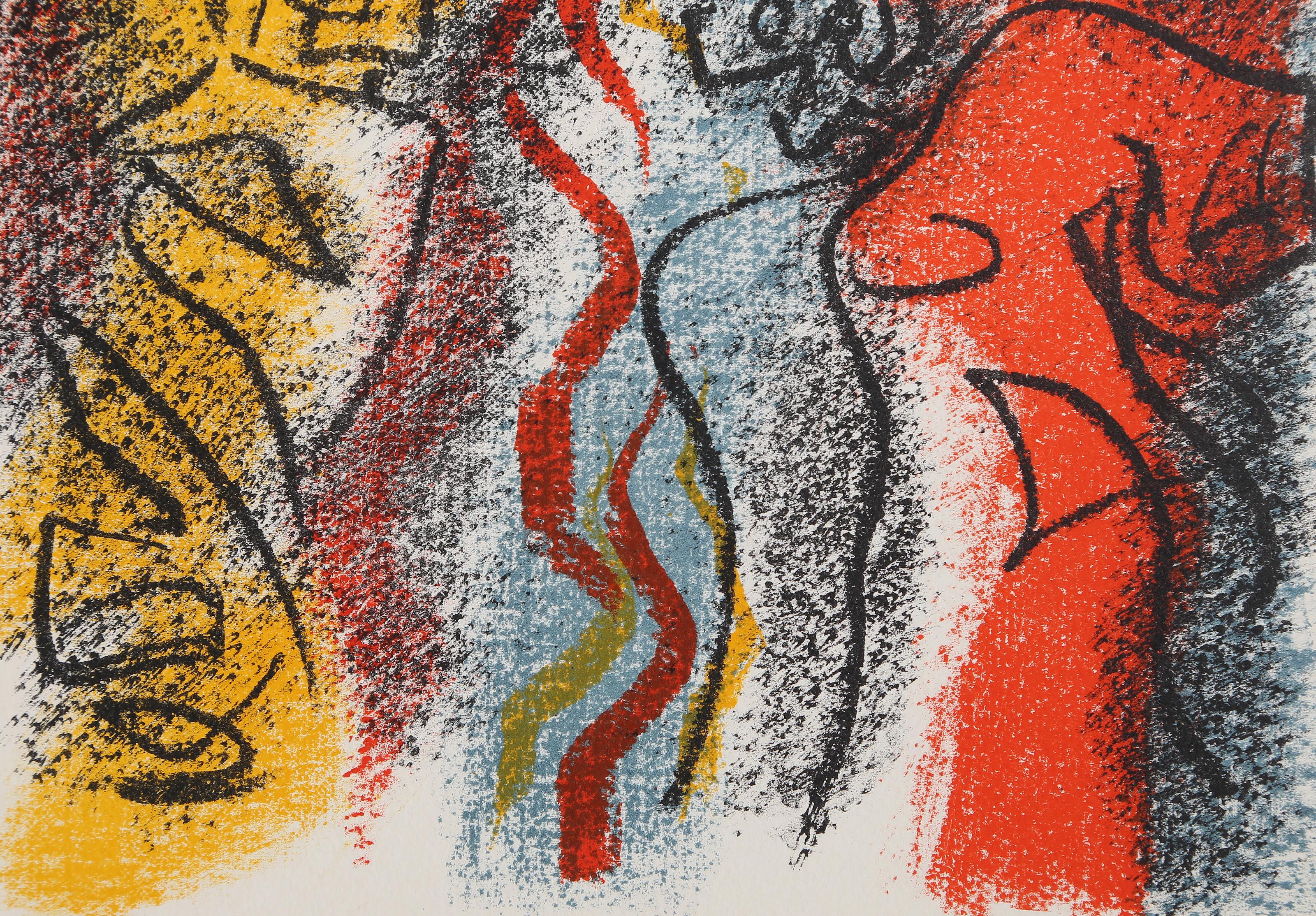 Isis, Héraclite et le Fleuve, Surrealistische Lithographie von Andre Masson (Surrealismus), Print, von André Masson