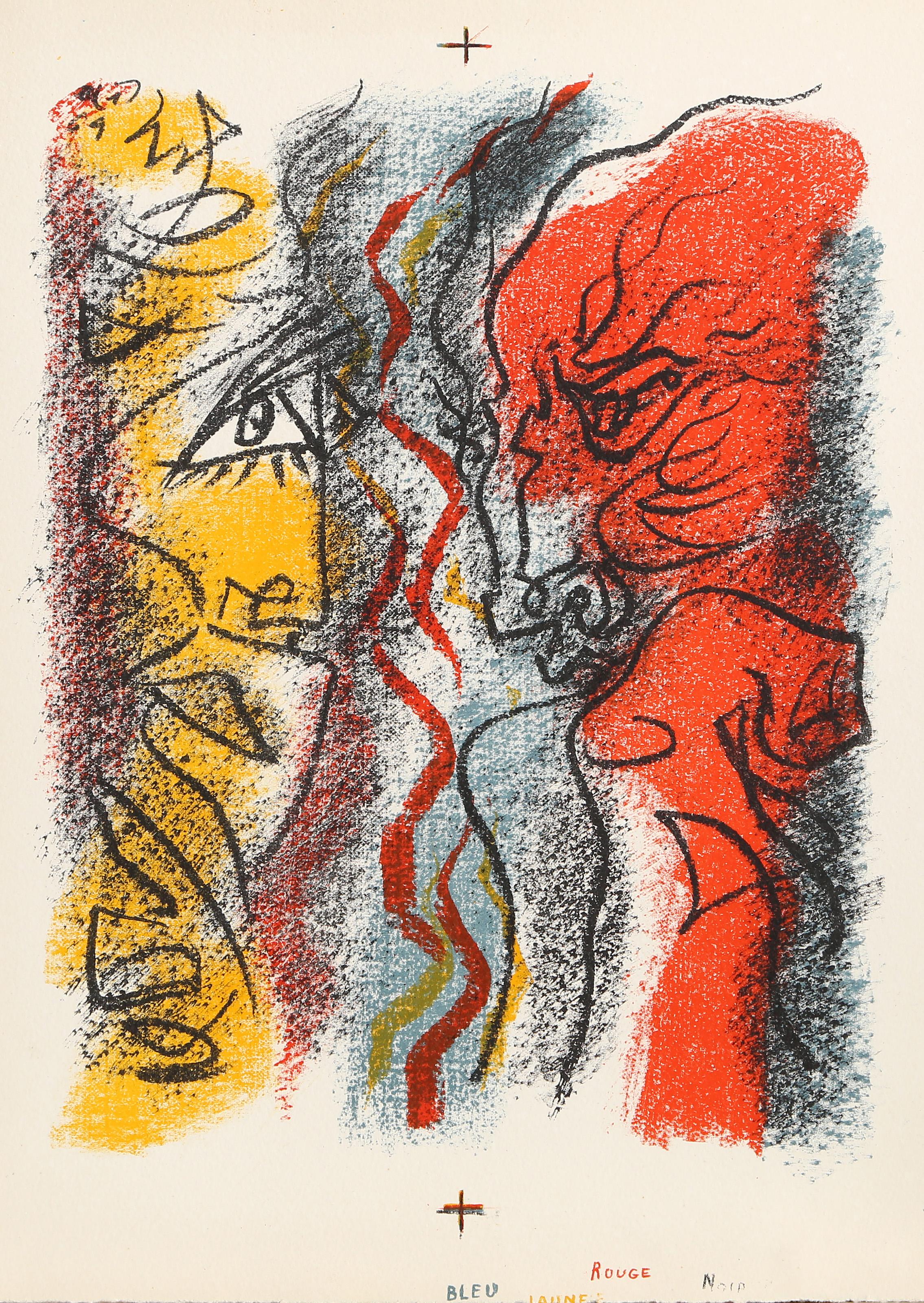 Isis, Héraclite et le Fleuve, Surrealistische Lithographie von Andre Masson