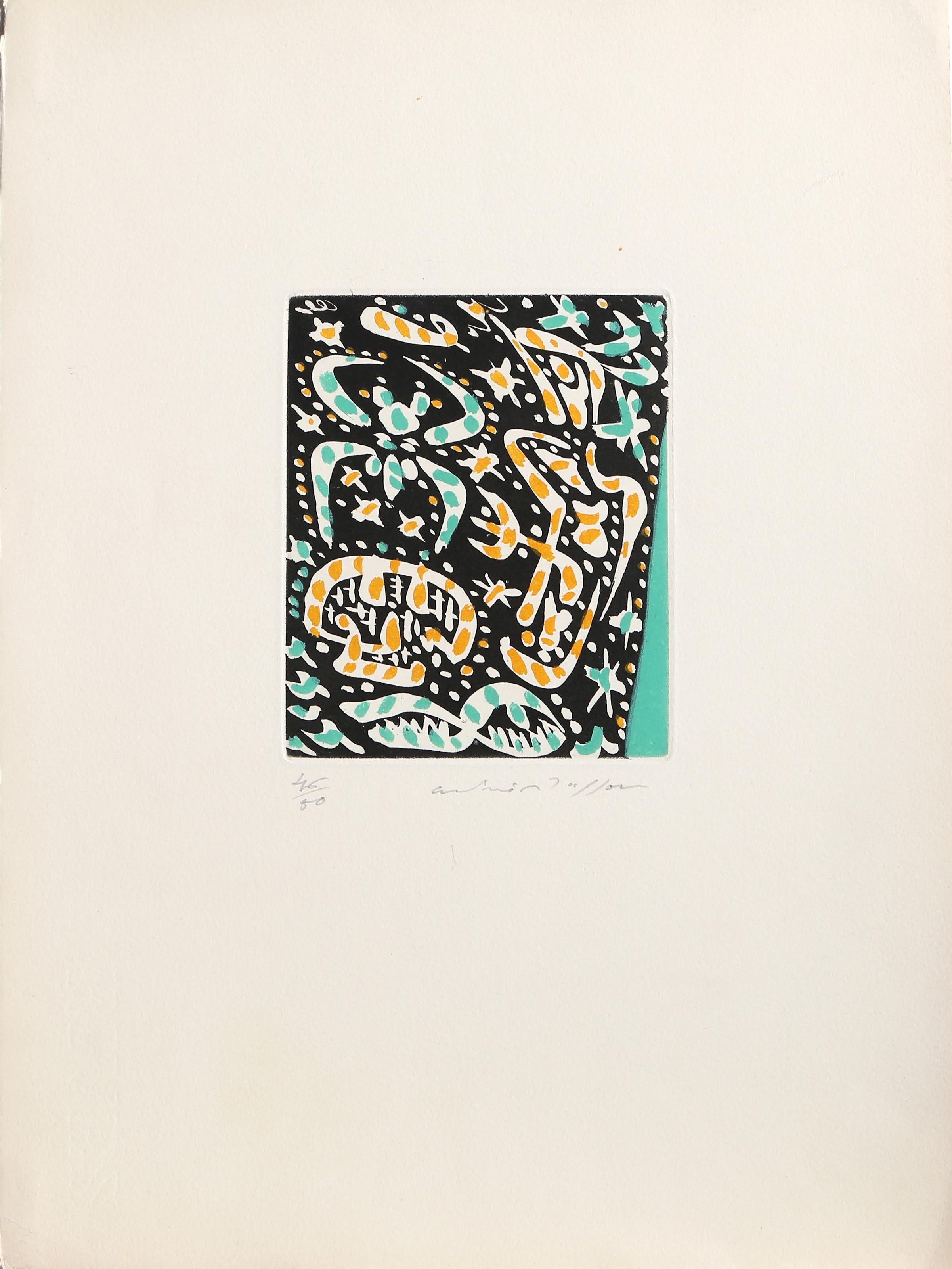 Mines de Rien, gravure et aquatinte surréaliste d'Andre Masson - Print de André Masson