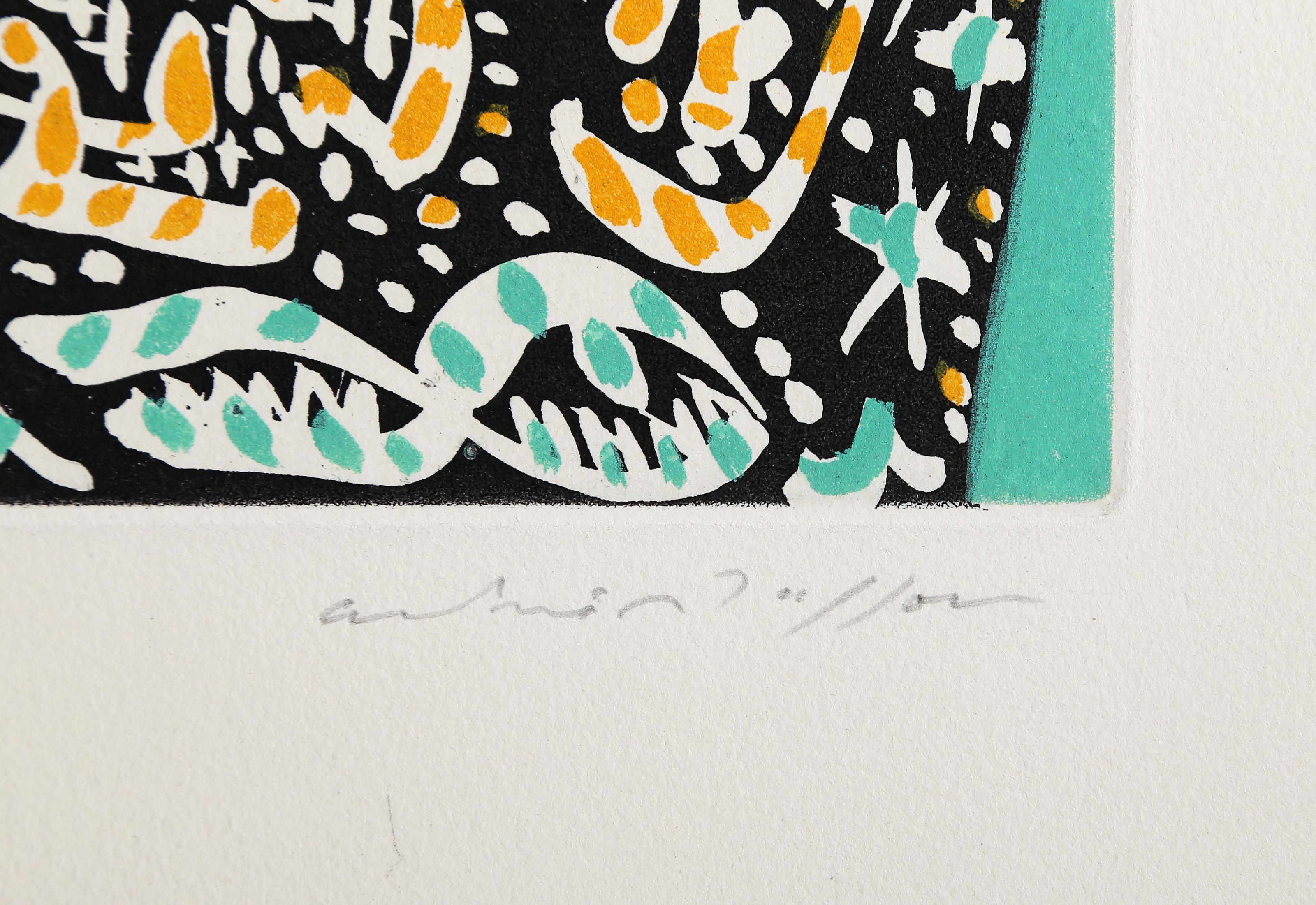 Mines de Rien, gravure et aquatinte surréaliste d'Andre Masson - Beige Abstract Print par André Masson
