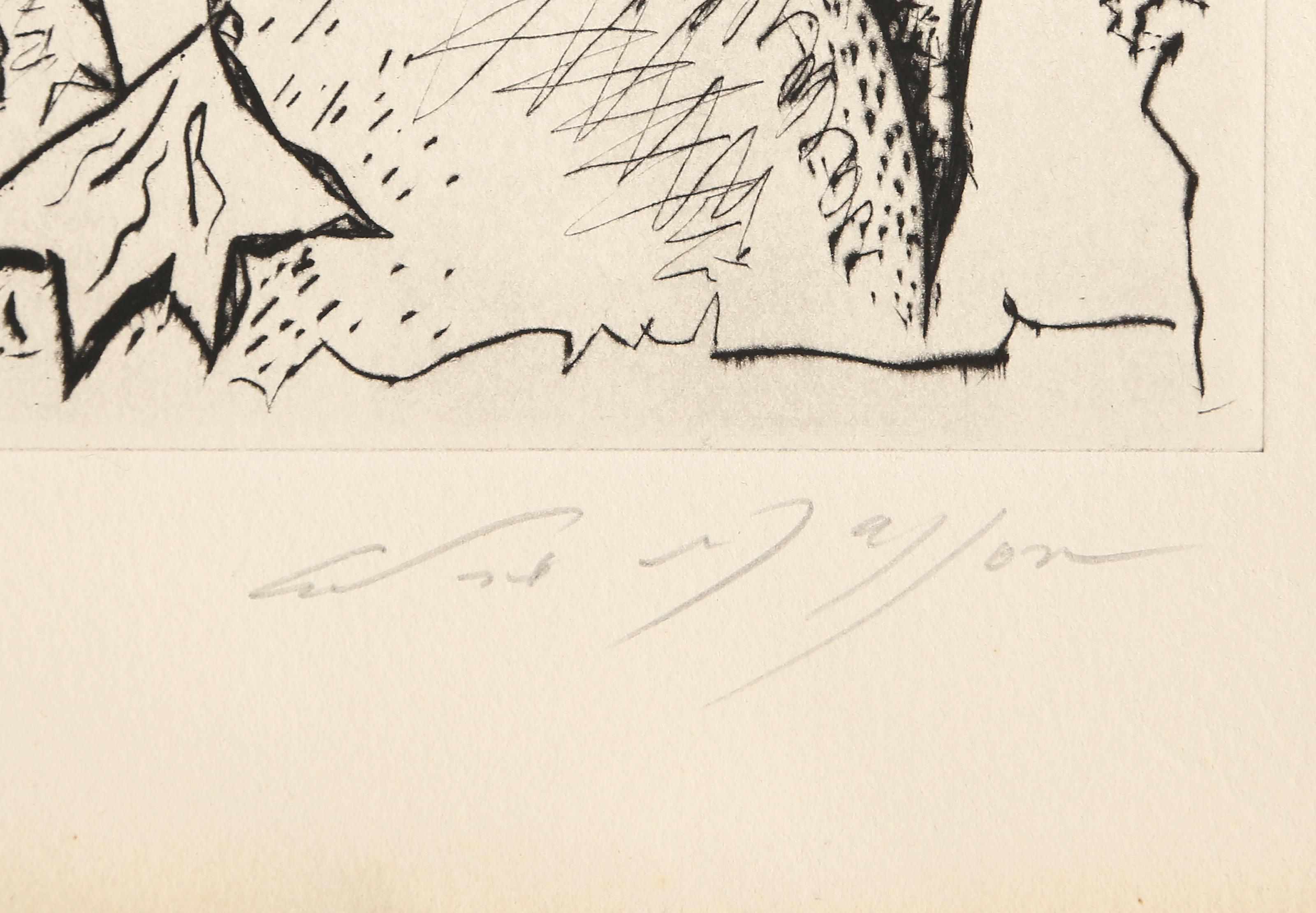 Untitled II from Body and Heart, Surrealist Etching by Andre Masson - Print by André Masson