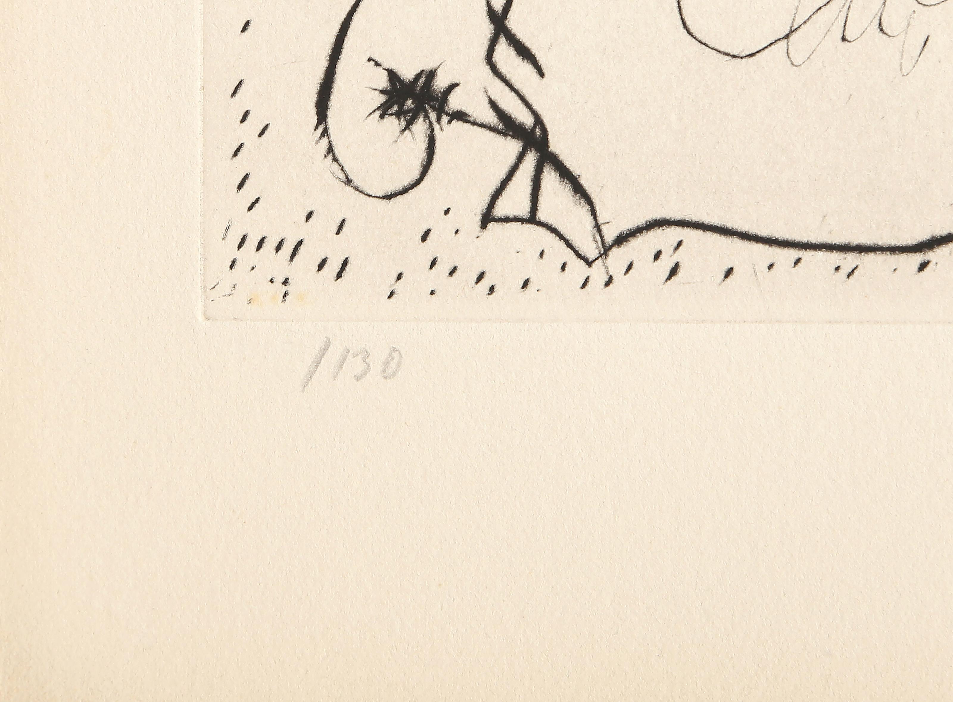 Andre Masson, French (1896 - 1987) - Untitled II from Body and Heart, Year:  1968, Medium:  Etching on Arches, signed and numbered in pencil, Edition:  130, Image Size:  11.75 x 9.25 inches, Size:  15 x 11 in. (38.1 x 27.94 cm), Description:  From
