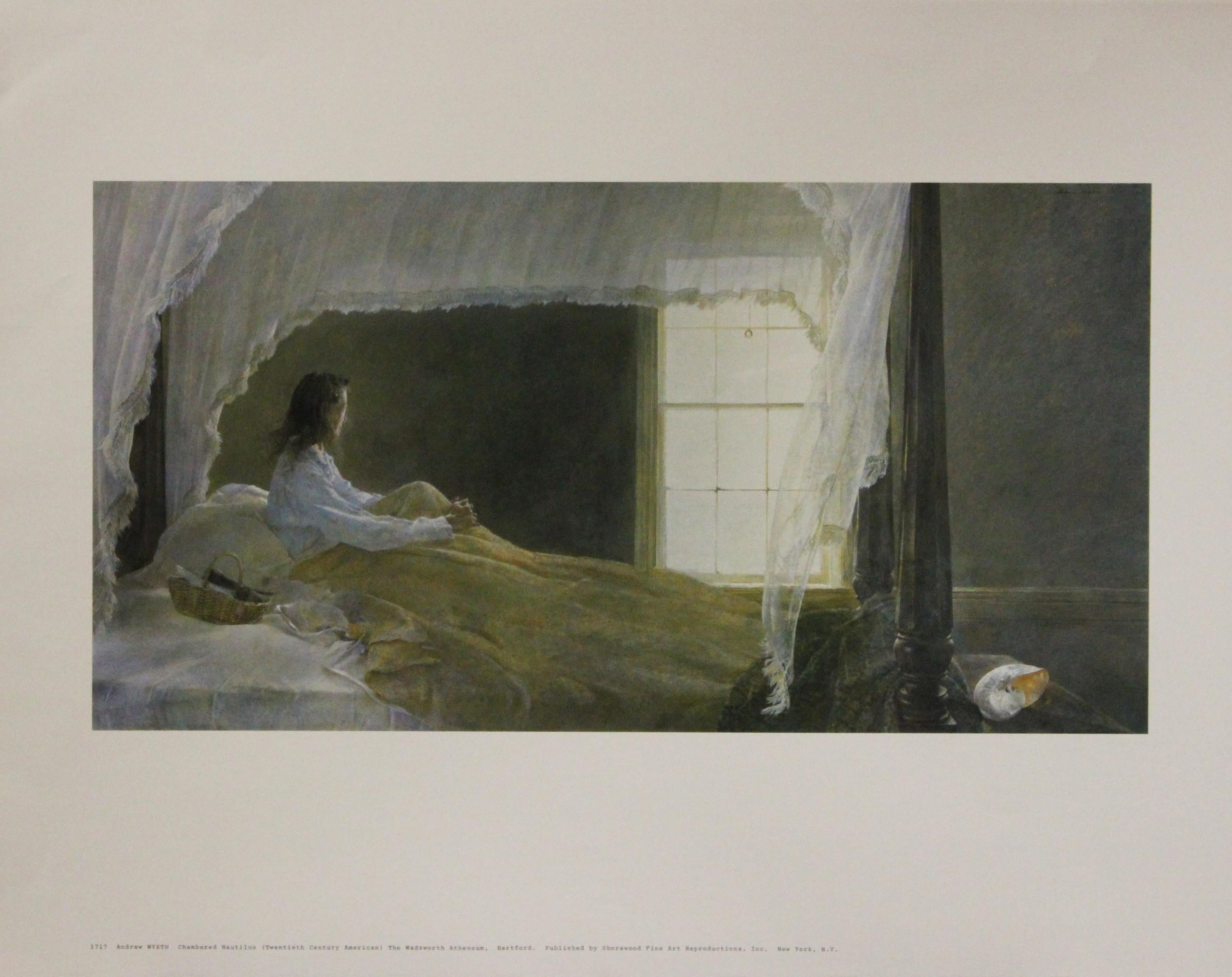 (after) Andrew Wyeth Portrait Print - Chambered Nautilus-Poster. Published by Shorewood Fine Art Reproductions, Inc.