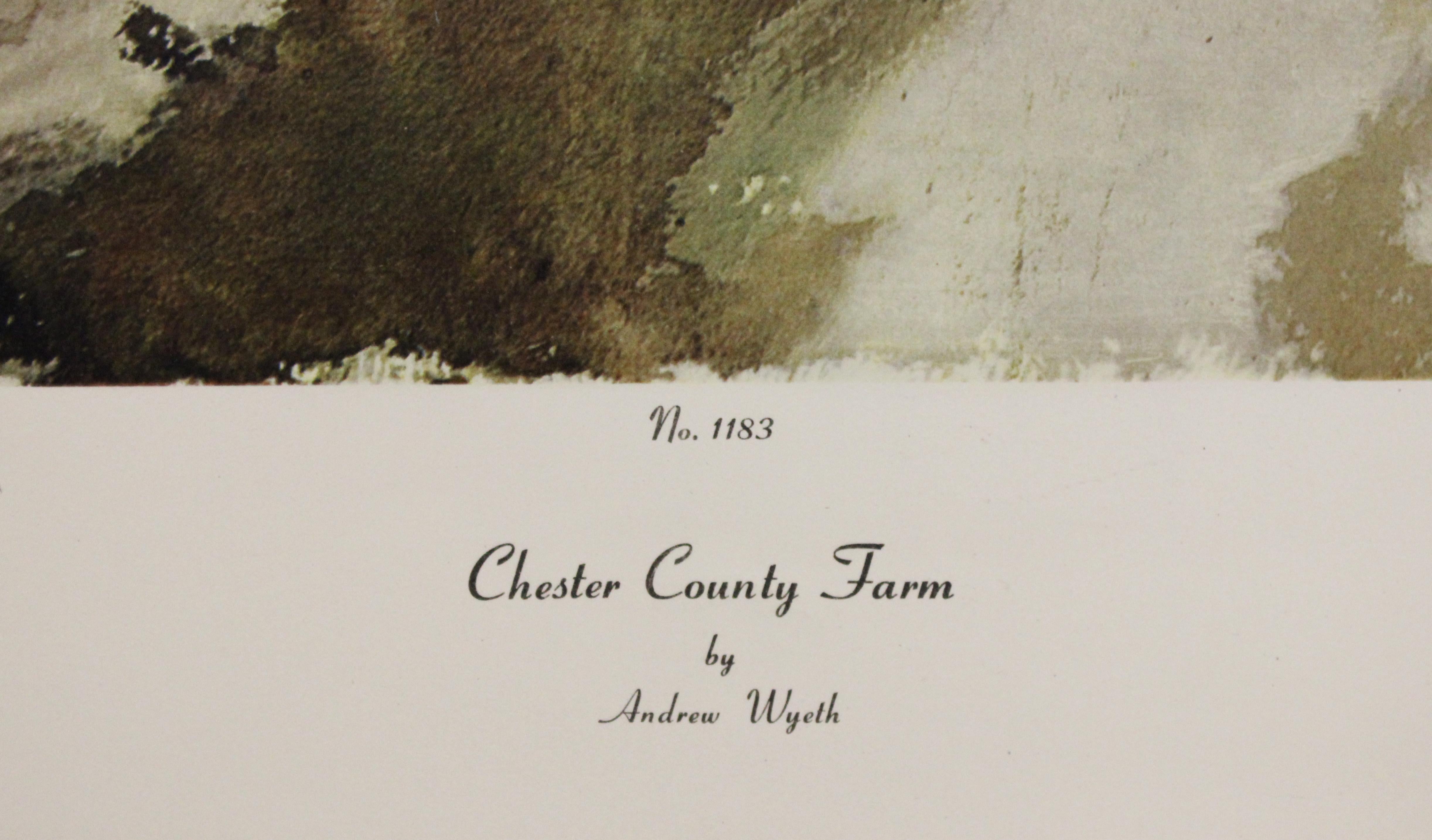 Chester County Farm-Poster. Copyright Aaron Ashley, Inc. - Print by (after) Andrew Wyeth