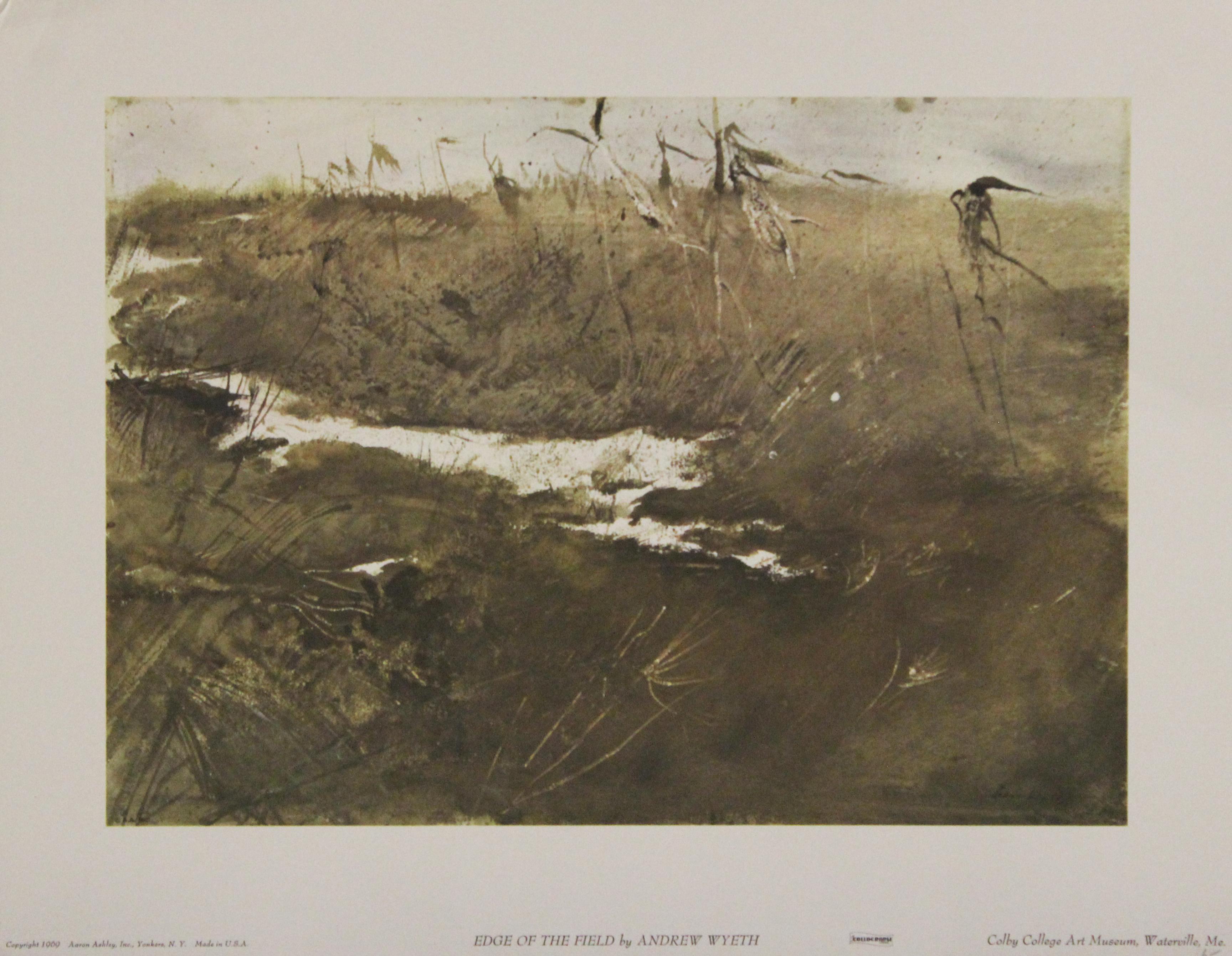 (after) Andrew Wyeth Landscape Print - Edge Of The Field-Poster. Copyright Aaron Ashley, Inc. 