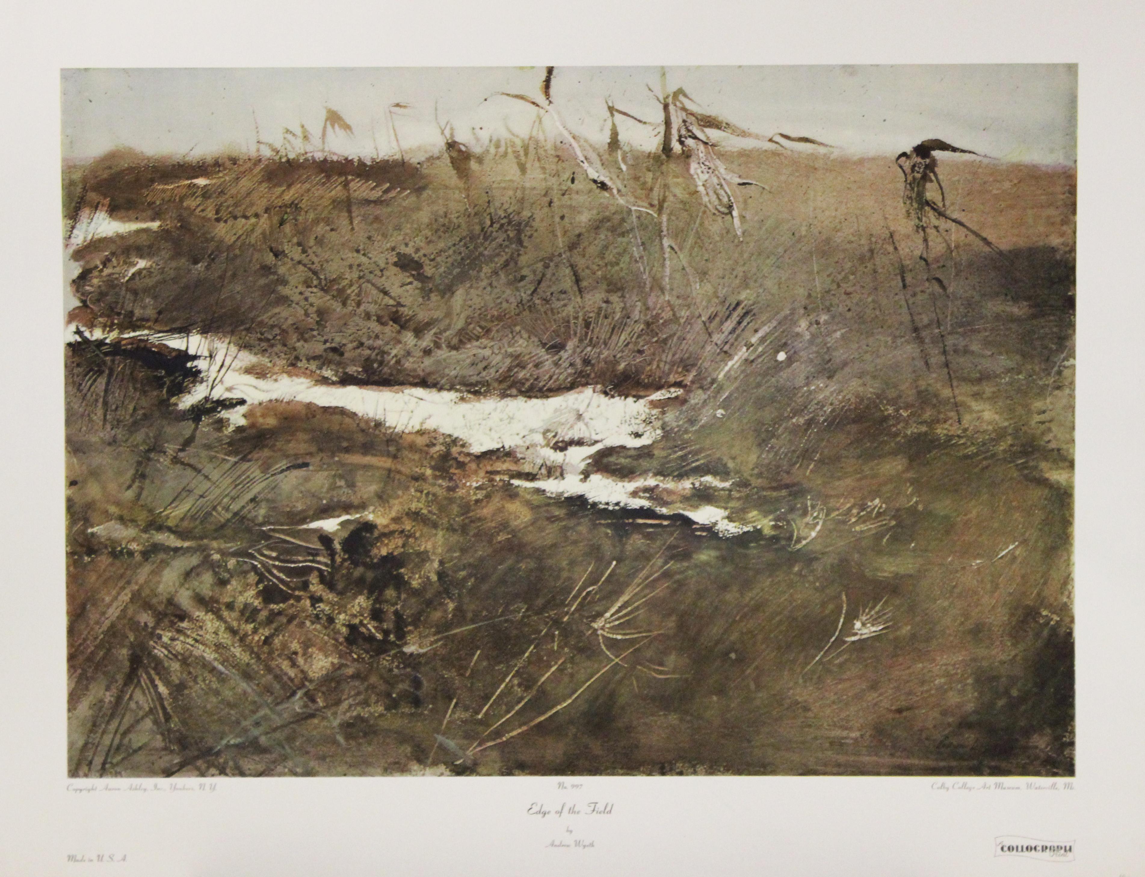 (after) Andrew Wyeth Landscape Print - Edge of the Field-Poster. Copyright Aaron Ashley, Inc. 