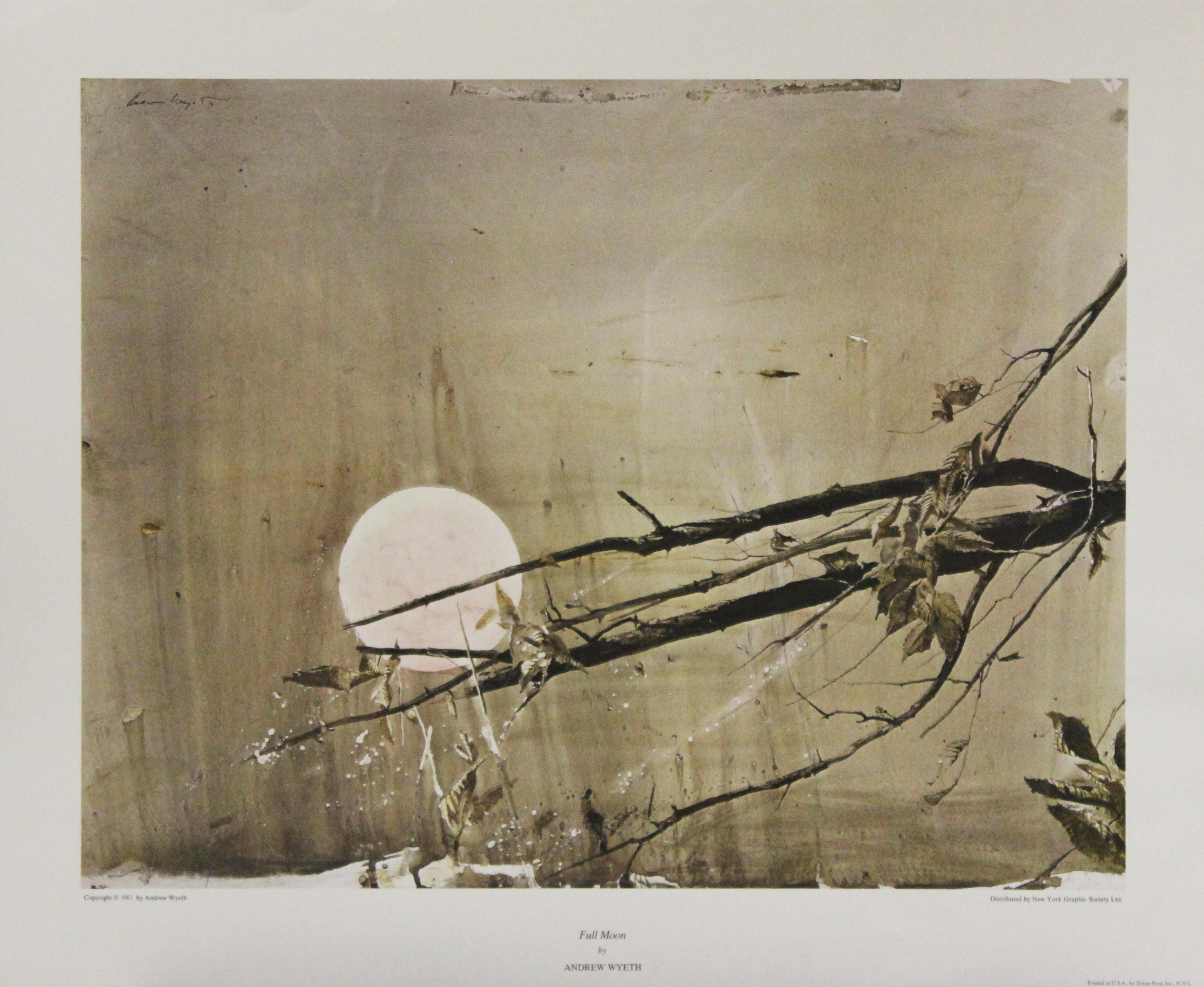 (after) Andrew Wyeth Landscape Print - Full Moon-Poster. New York Graphic Society, Ltd. 