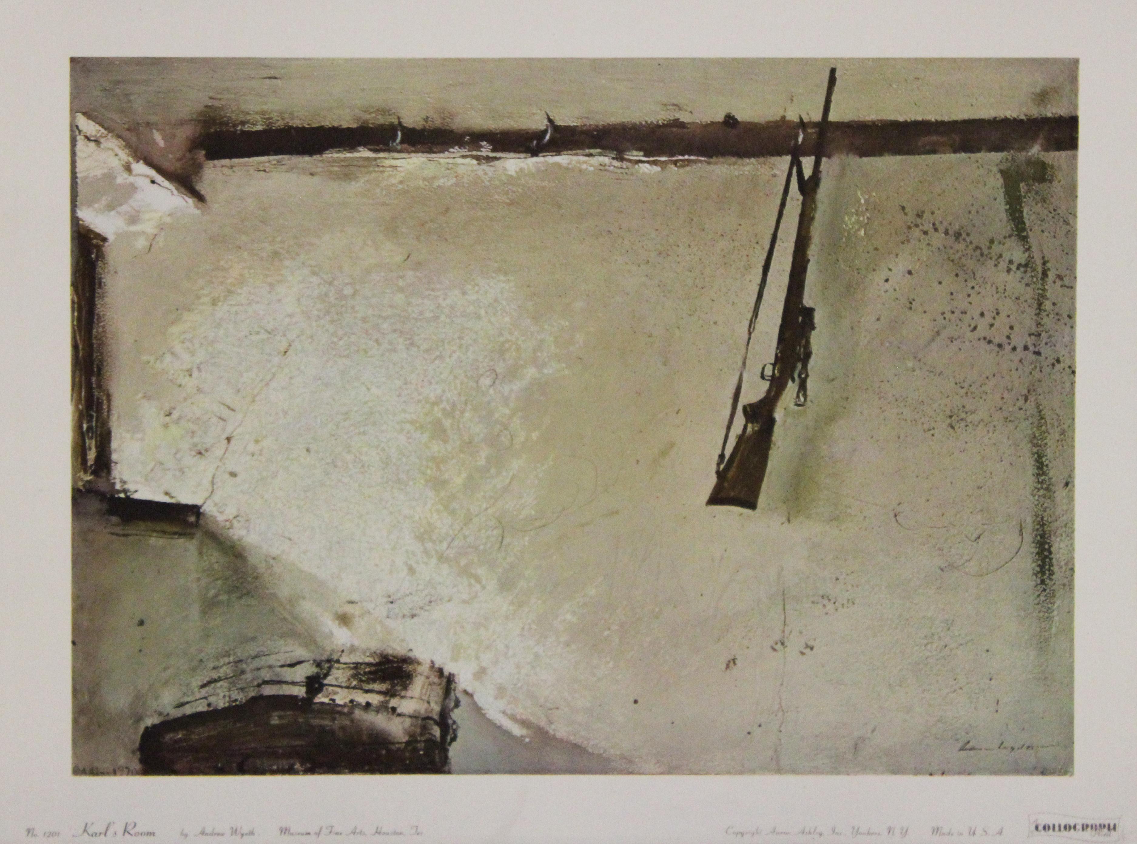 (after) Andrew Wyeth Interior Print - Karl's Room-Poster. Copyright Aaron Ashley, Inc.