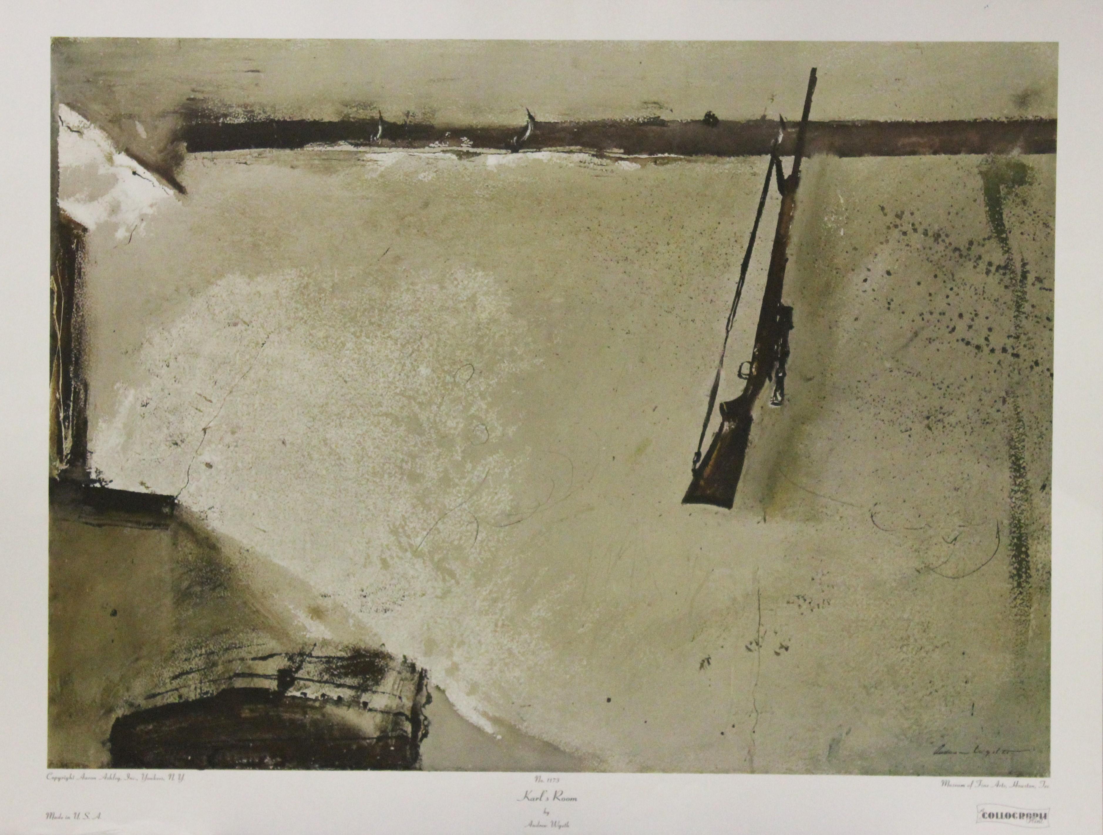 (after) Andrew Wyeth Interior Print - Karl's Room-Poster. Copyright Aaron Ashley, Inc. 