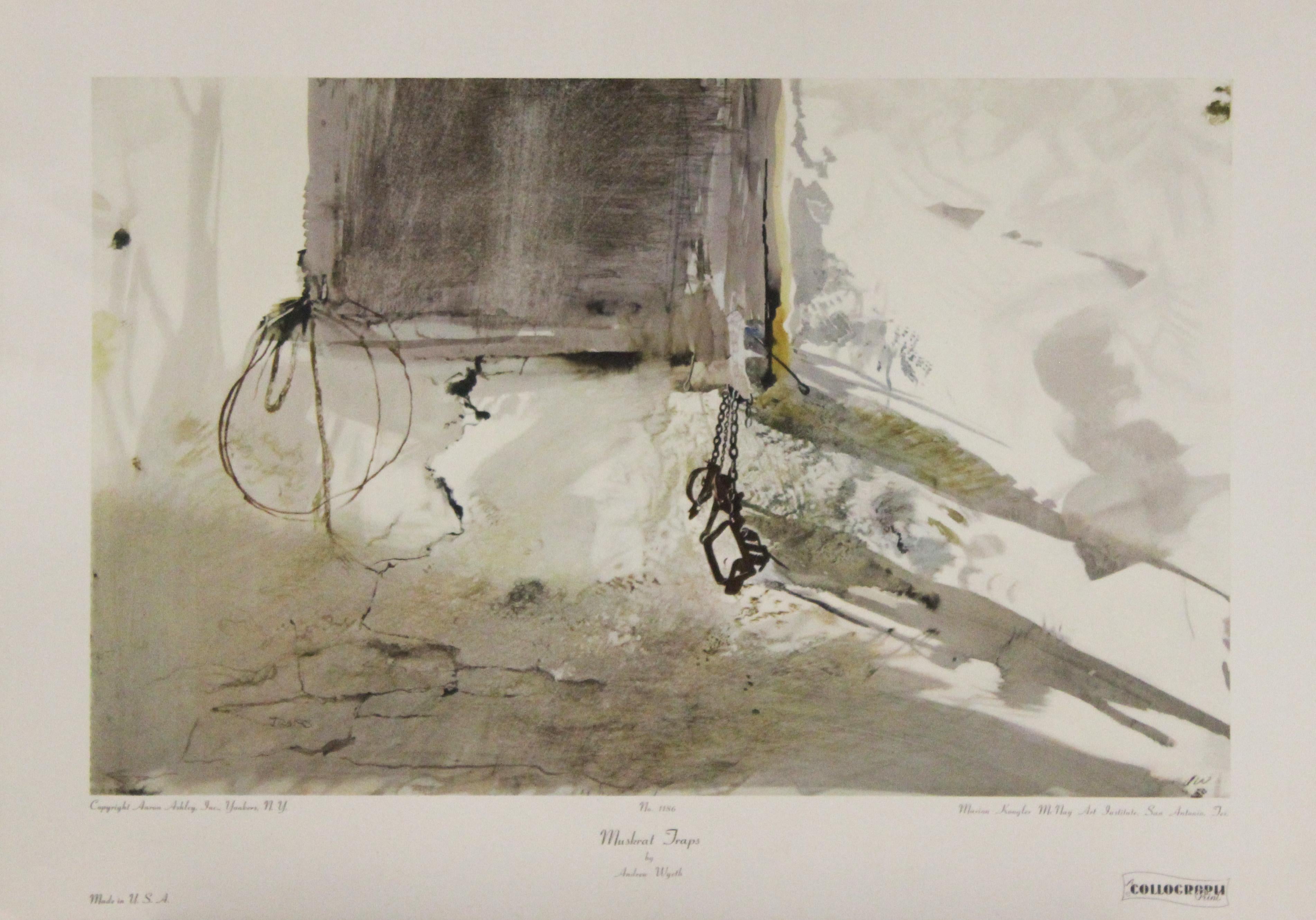 (after) Andrew Wyeth Still-Life Print - Muskrat Traps-Poster. Copyright Aaron Ashley, Inc. 