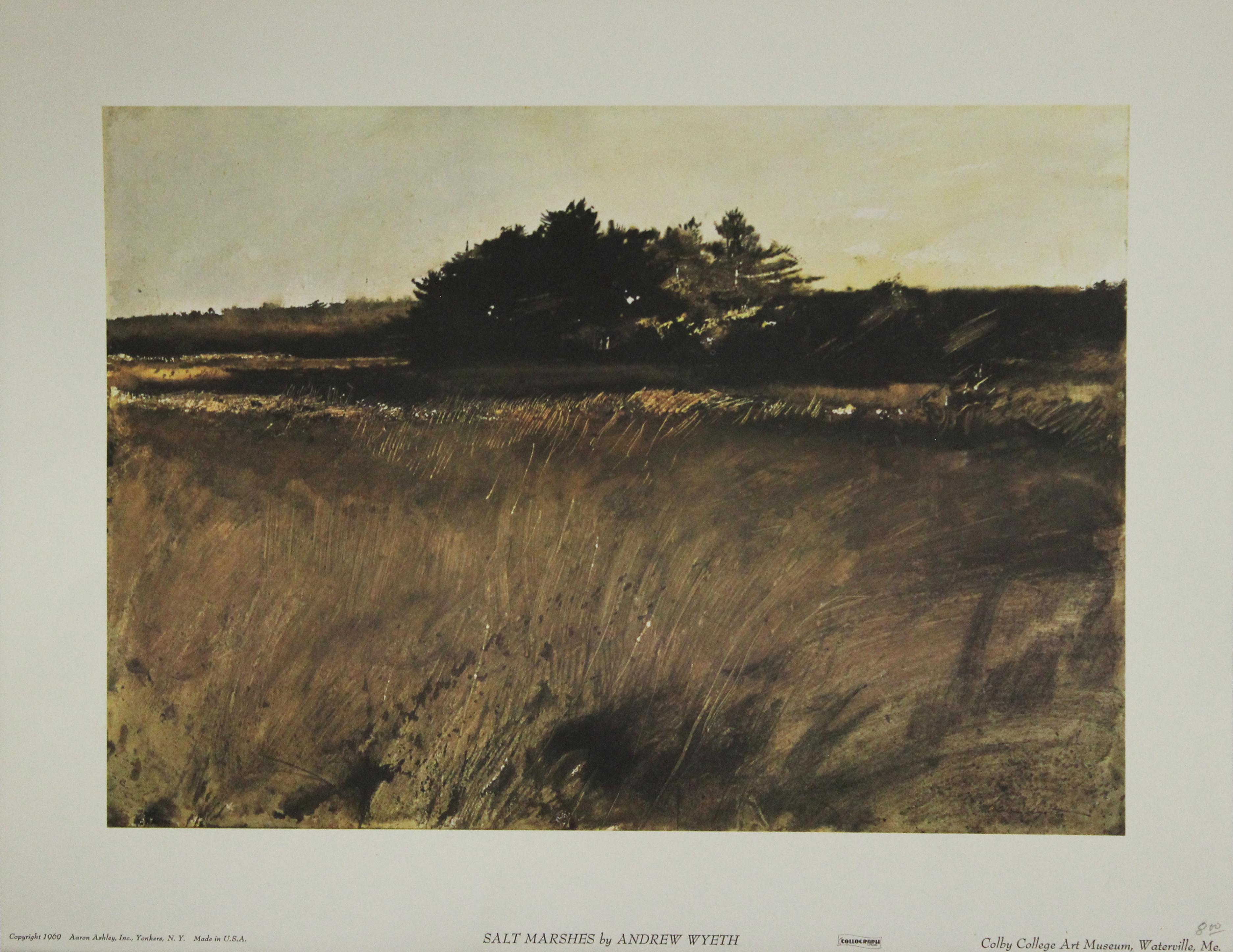 (after) Andrew Wyeth Landscape Print - Salt Marshes-Poster. Copyright 1969. Aaron Ashley, Inc. 