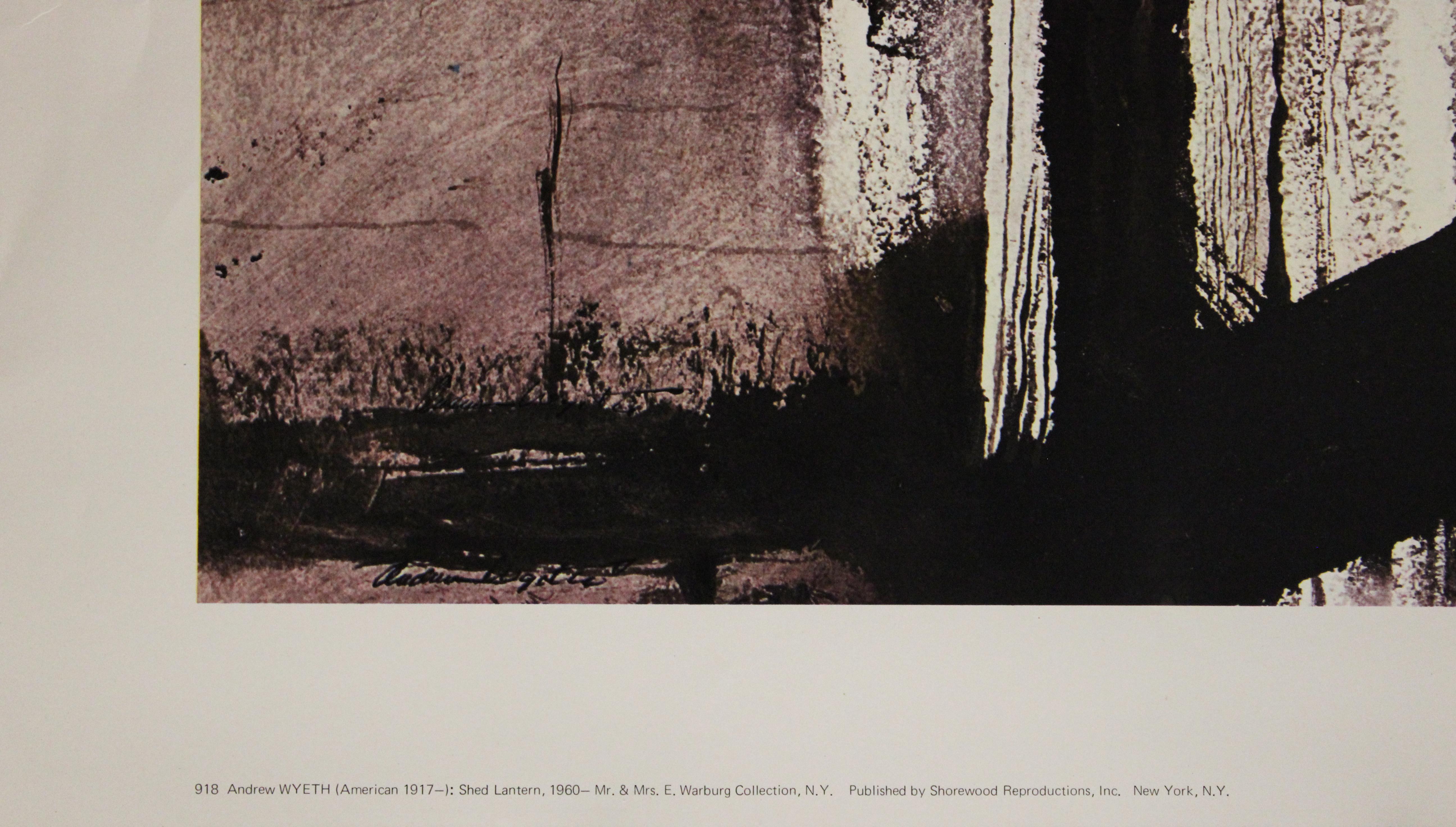 Affiche de lanterne d'étage. Publié par Shorewood Reproductions, Inc. - Print de (after) Andrew Wyeth
