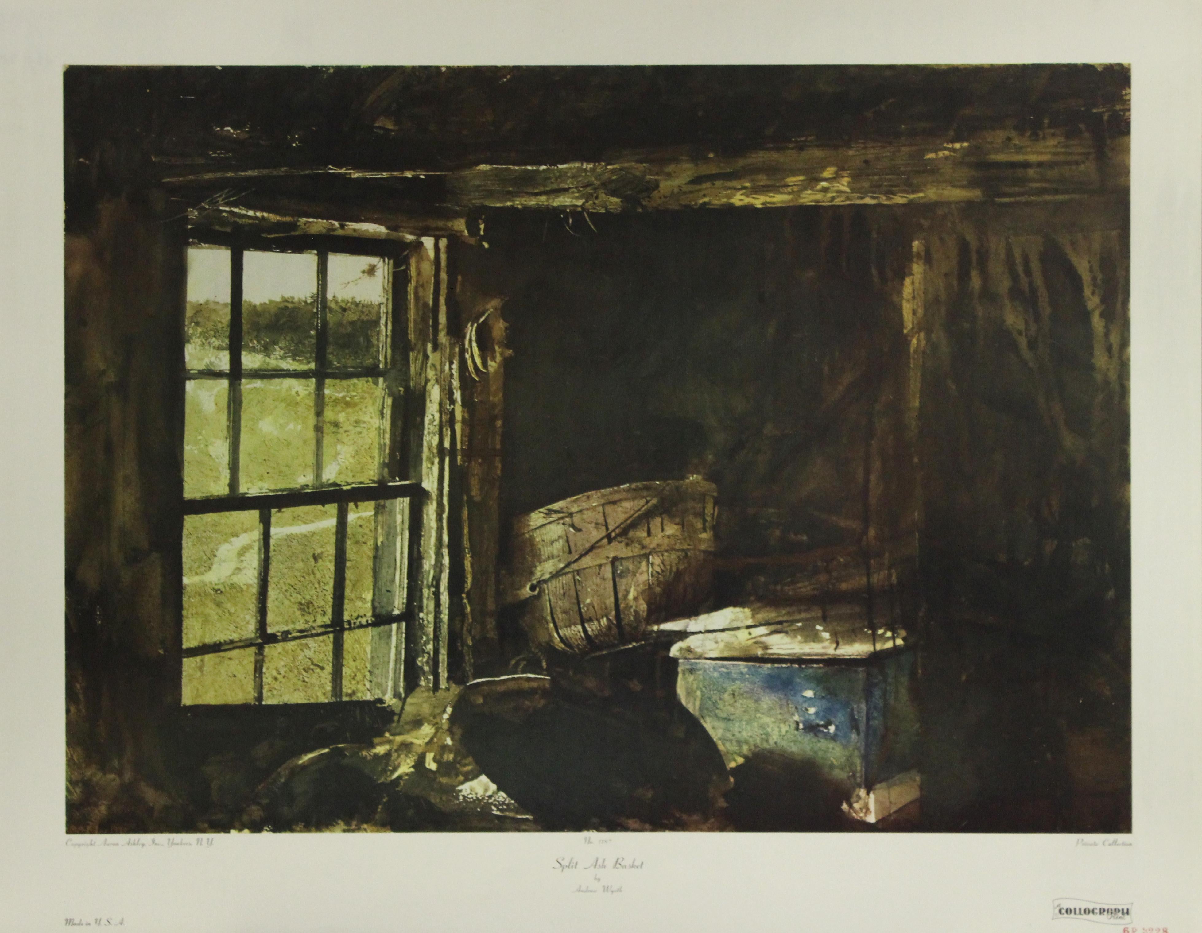 (after) Andrew Wyeth Interior Print – Split Ash Basket-Poster. Copyright Aaron Ashley, Inc. 