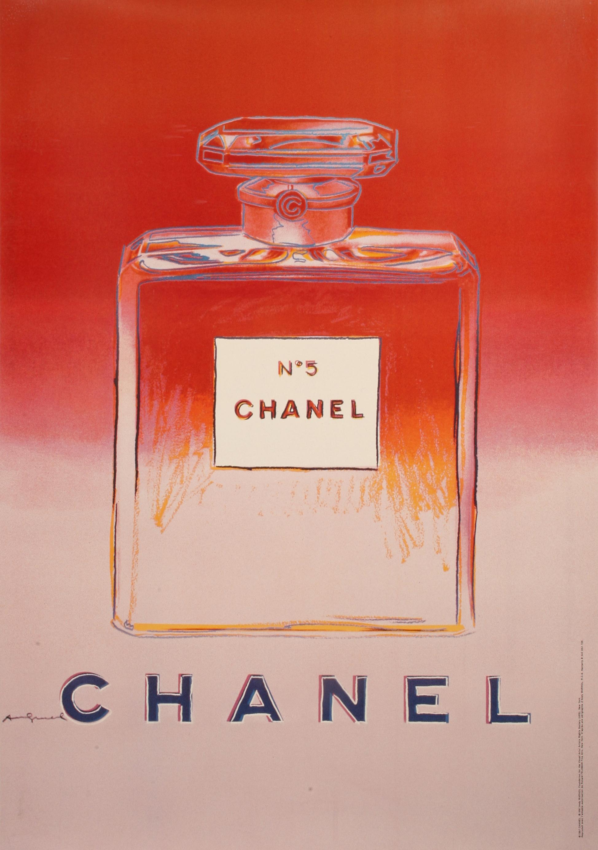 Modern After Andy Warhol, Original Chanel N° 5 Poster, Couture Perfume, Pop Art, 1997 For Sale
