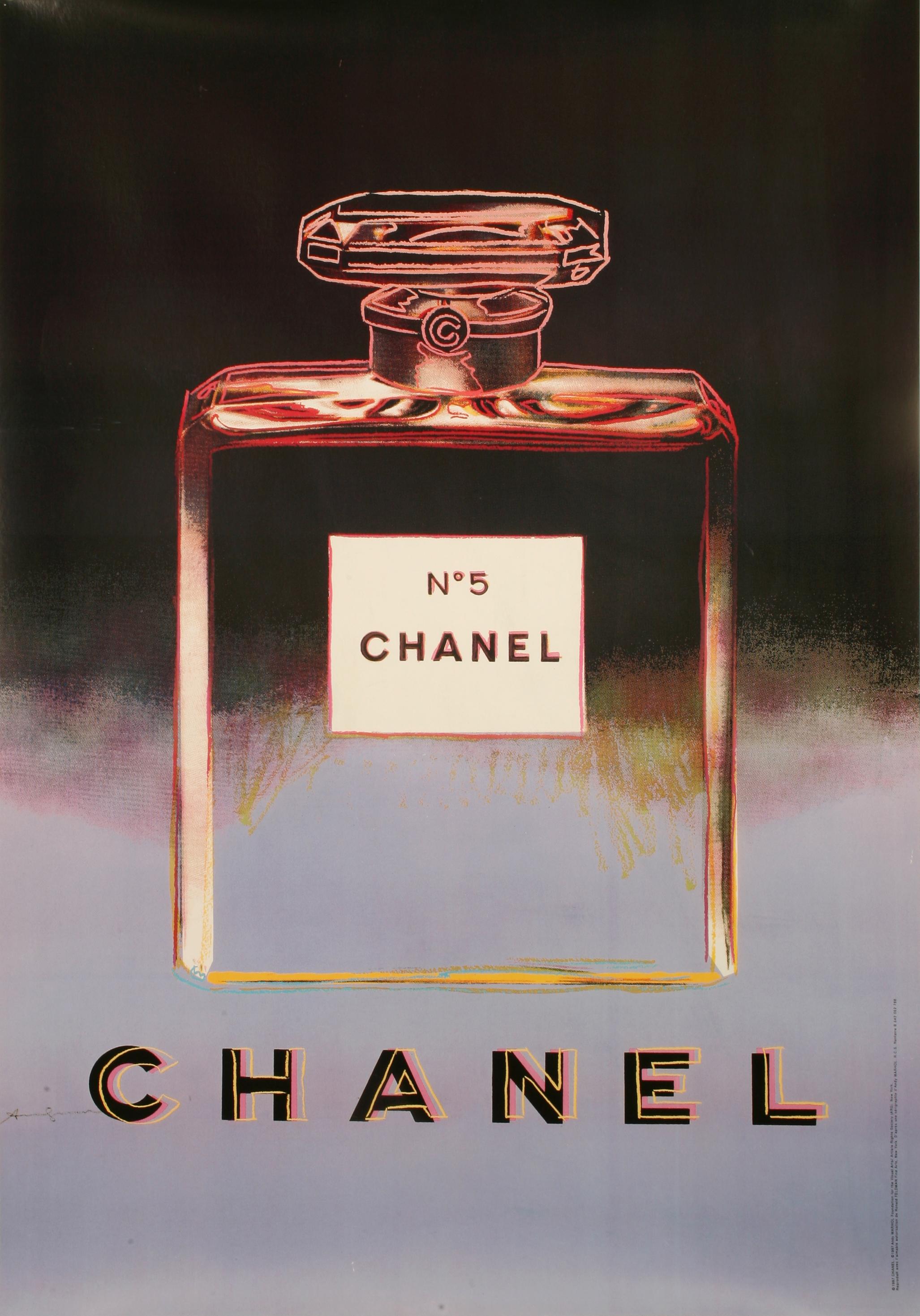 After Andy Warhol, Original Chanel N° 5 Poster, Couture Perfume, Pop Art, 1997