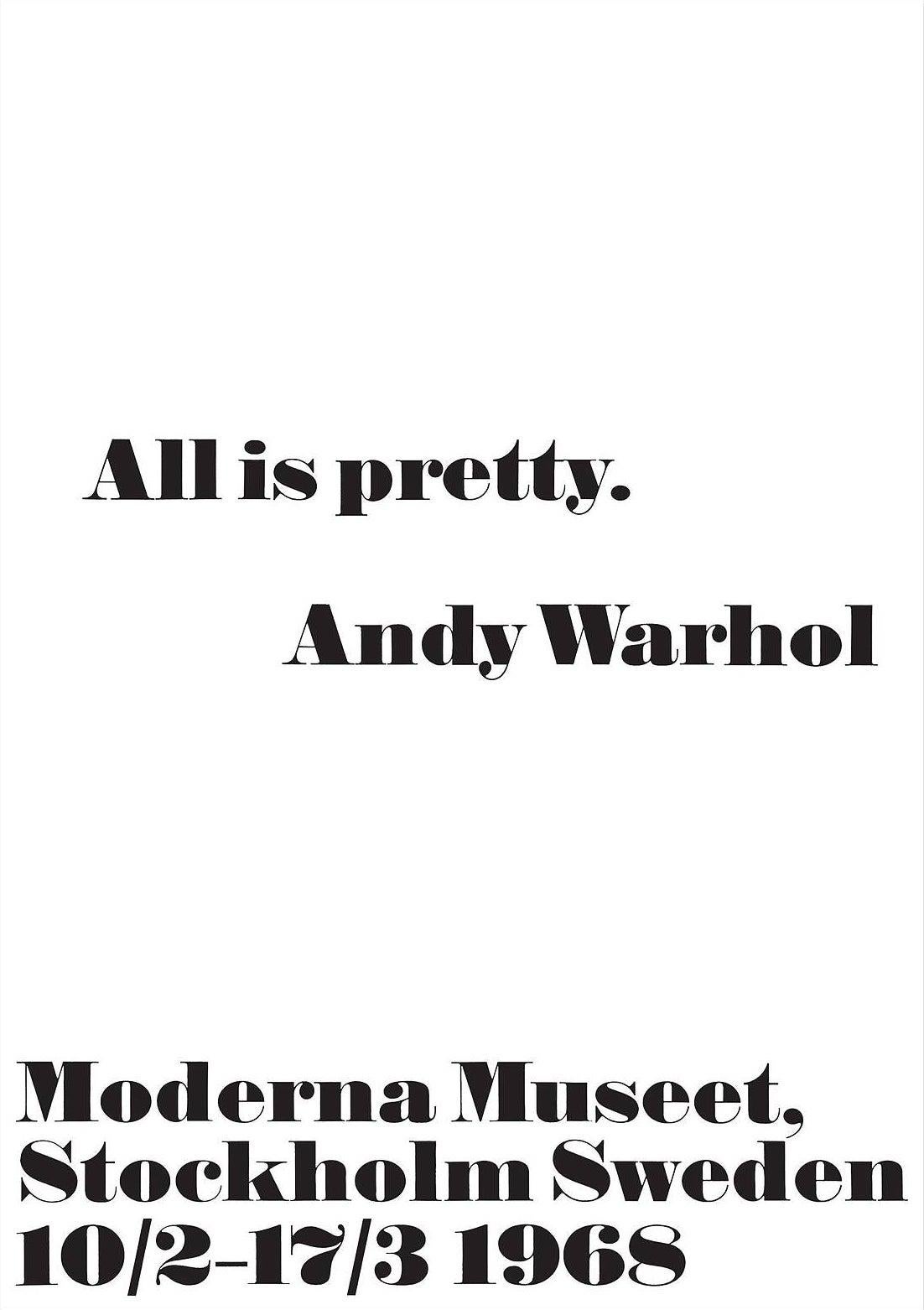Andy Warhol, All is Pretty, 2014 Museum Poster - Print by (after) Andy Warhol