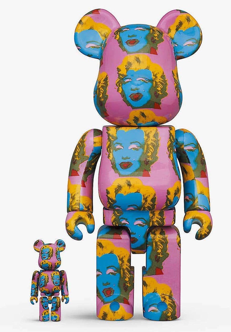 Andy Warhol Bearbrick set of 2 (Warhol Be@rbrick) For Sale at