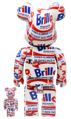 Andy Warhol Brillo Bearbrick 400% & 100% art toys (Warhol Bearbrick)