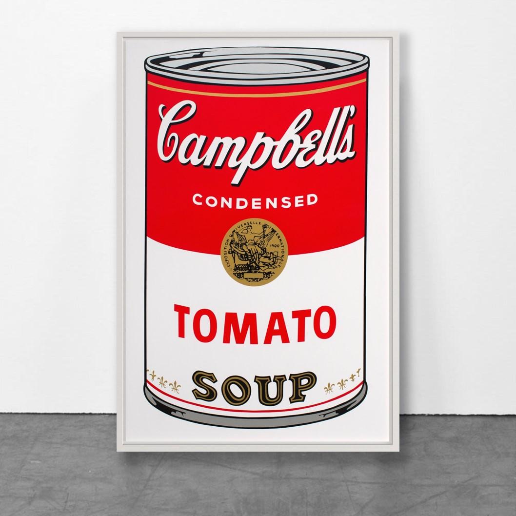 ANDY WARHOL
Campbell's Soup, Tomato
1970-2020
Silkscreen On Museum Board
88.9 × 58.4 cm
(35 × 23 in)
Stamped in blue ink on verso, 